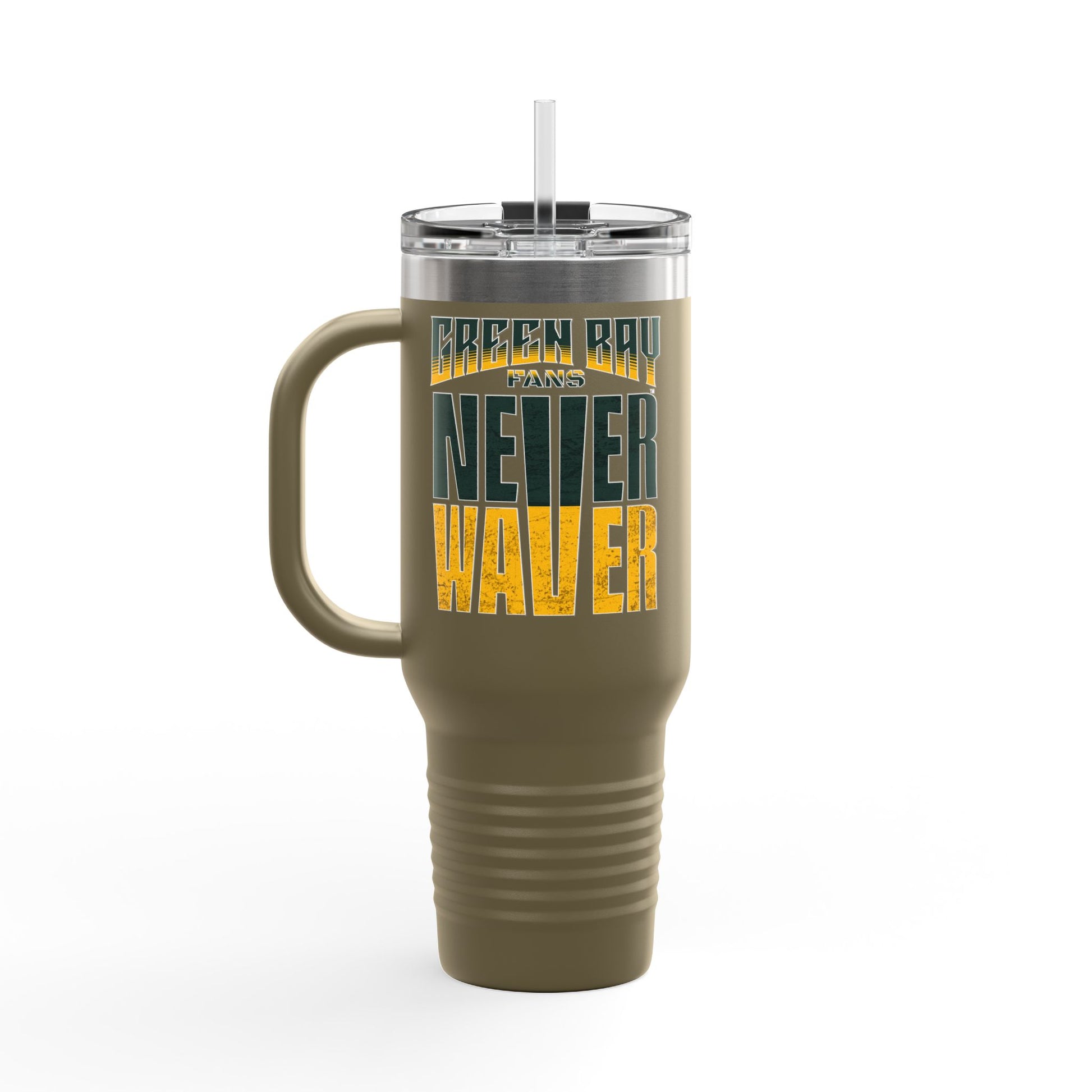 Green Bay Fans Never Waver Insulated Travel Mug, 40oz - Never Waver