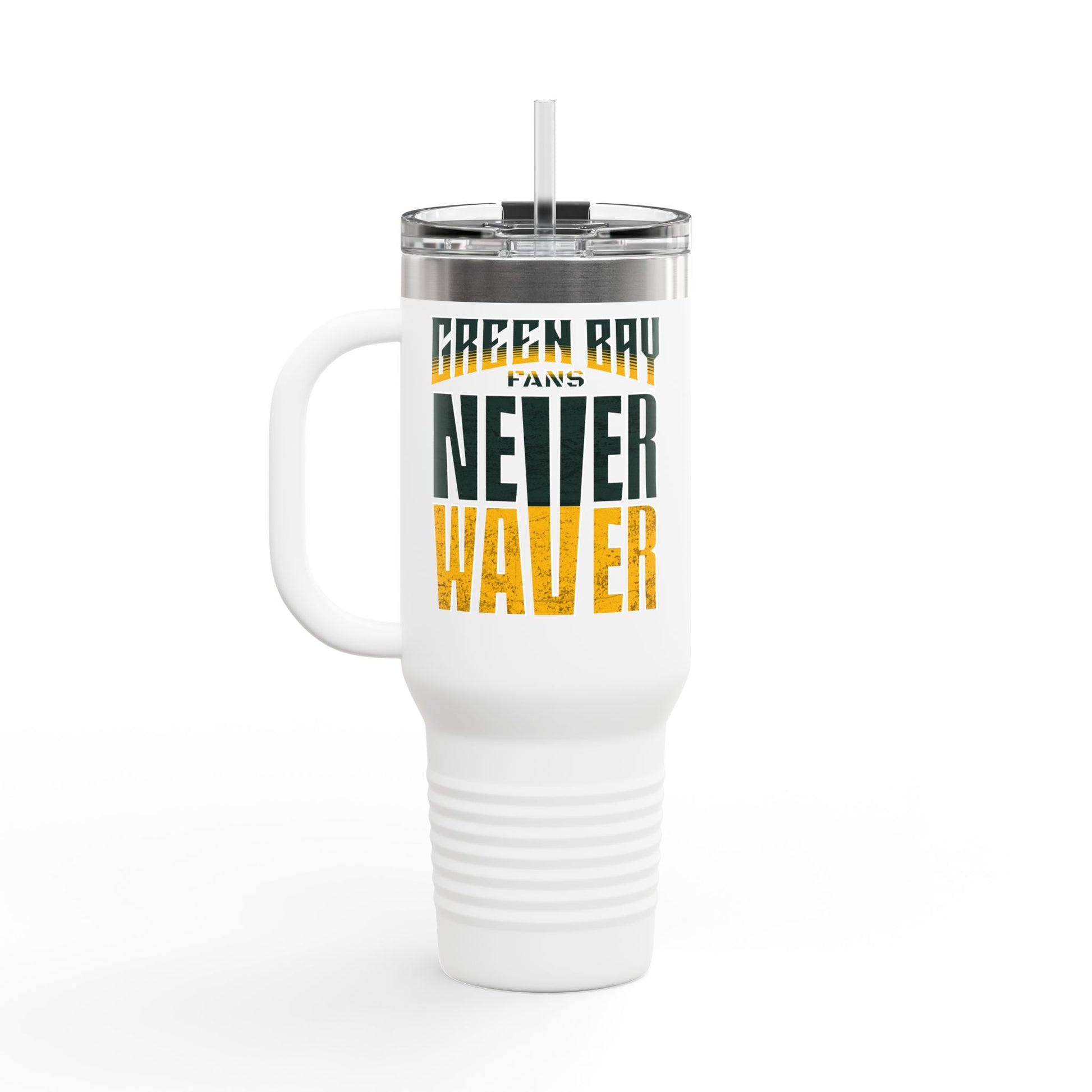 Green Bay Fans Never Waver Insulated Travel Mug, 40oz - Never Waver