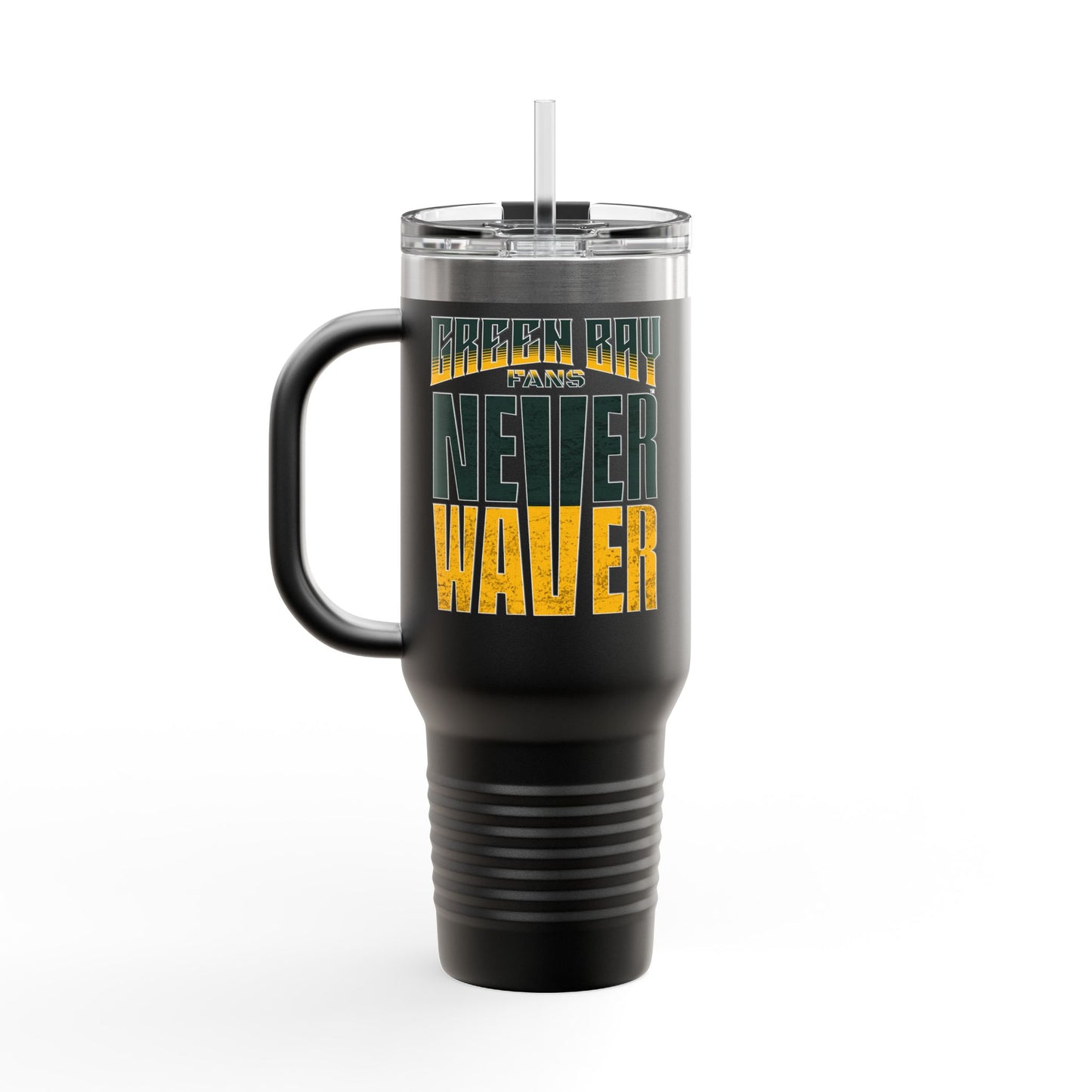 Green Bay Fans Never Waver Insulated Travel Mug, 40oz - Never Waver
