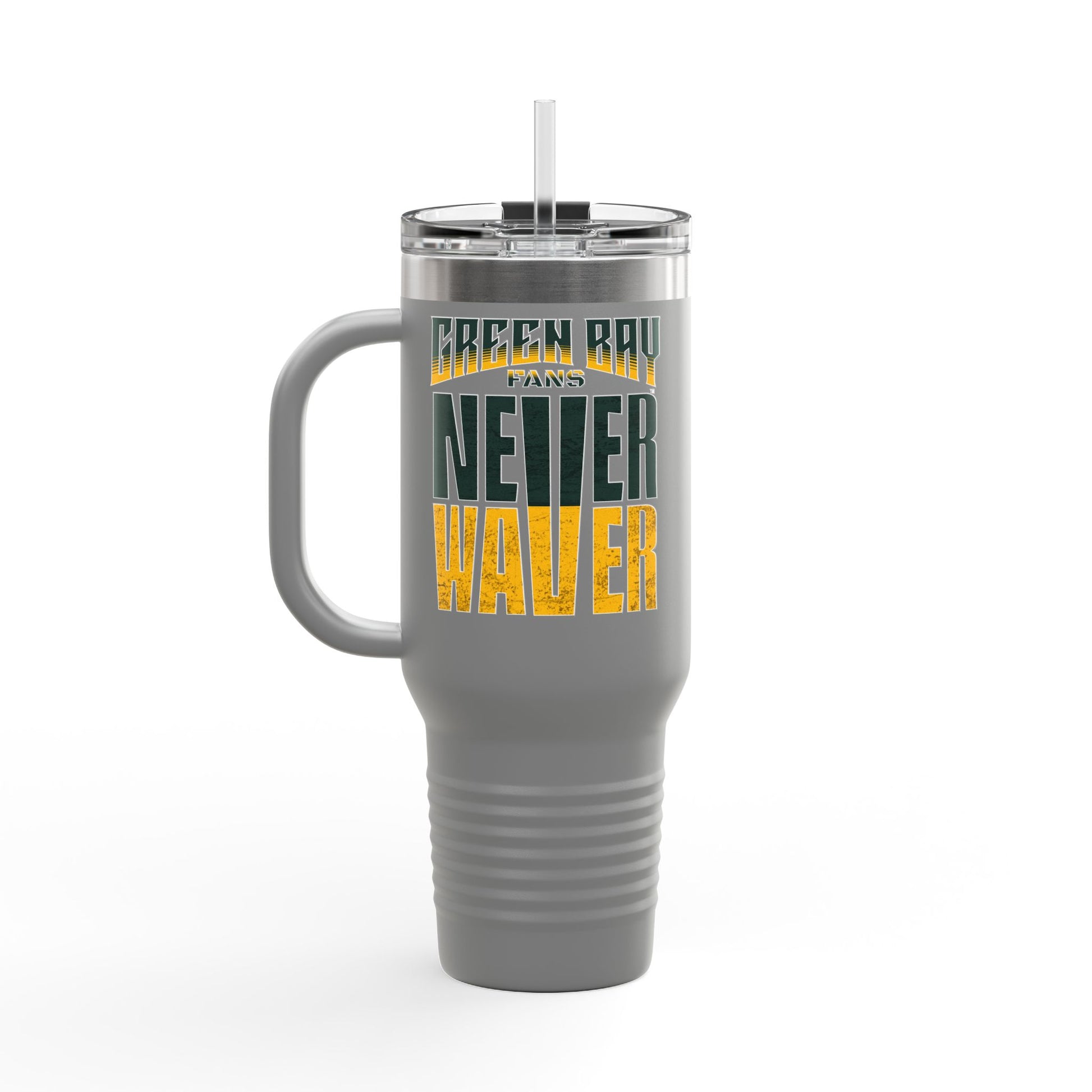 Green Bay Fans Never Waver Insulated Travel Mug, 40oz - Never Waver