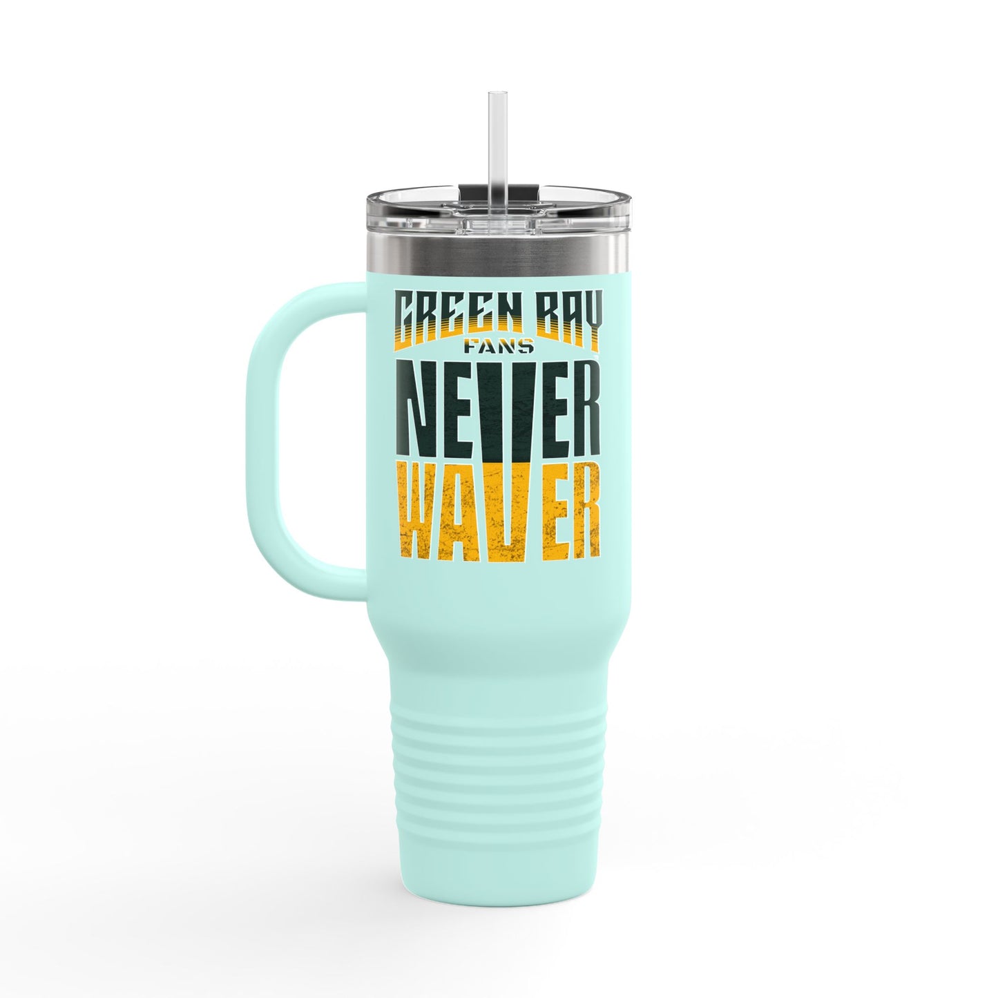 Green Bay Fans Never Waver Insulated Travel Mug, 40oz - Never Waver