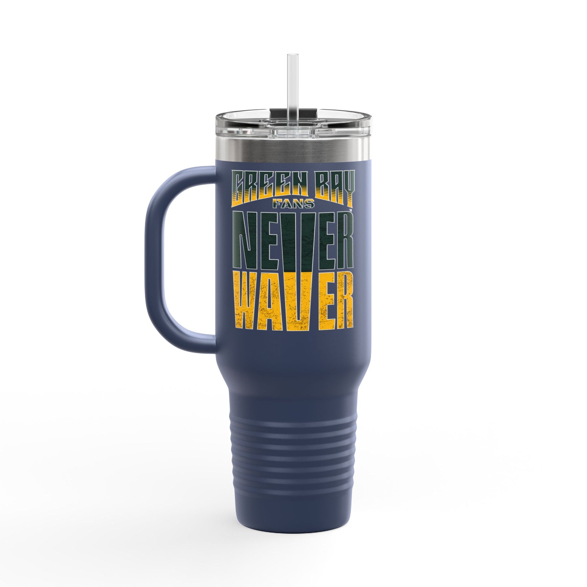 Green Bay Fans Never Waver Insulated Travel Mug, 40oz - Never Waver