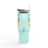 Green Bay Fans Never Waver with leopard football Insulated Travel Mug, 40oz - Never Waver