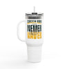 Green Bay Fans Never Waver with leopard football Insulated Travel Mug, 40oz - Never Waver