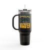 Green Bay Fans Never Waver with leopard football Insulated Travel Mug, 40oz - Never Waver
