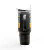 Green Bay Fans Never Waver with leopard football Insulated Travel Mug, 40oz - Never Waver