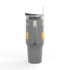 Green Bay Fans Never Waver with leopard football Insulated Travel Mug, 40oz - Never Waver