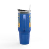 Green Bay Fans Never Waver with leopard football Insulated Travel Mug, 40oz - Never Waver