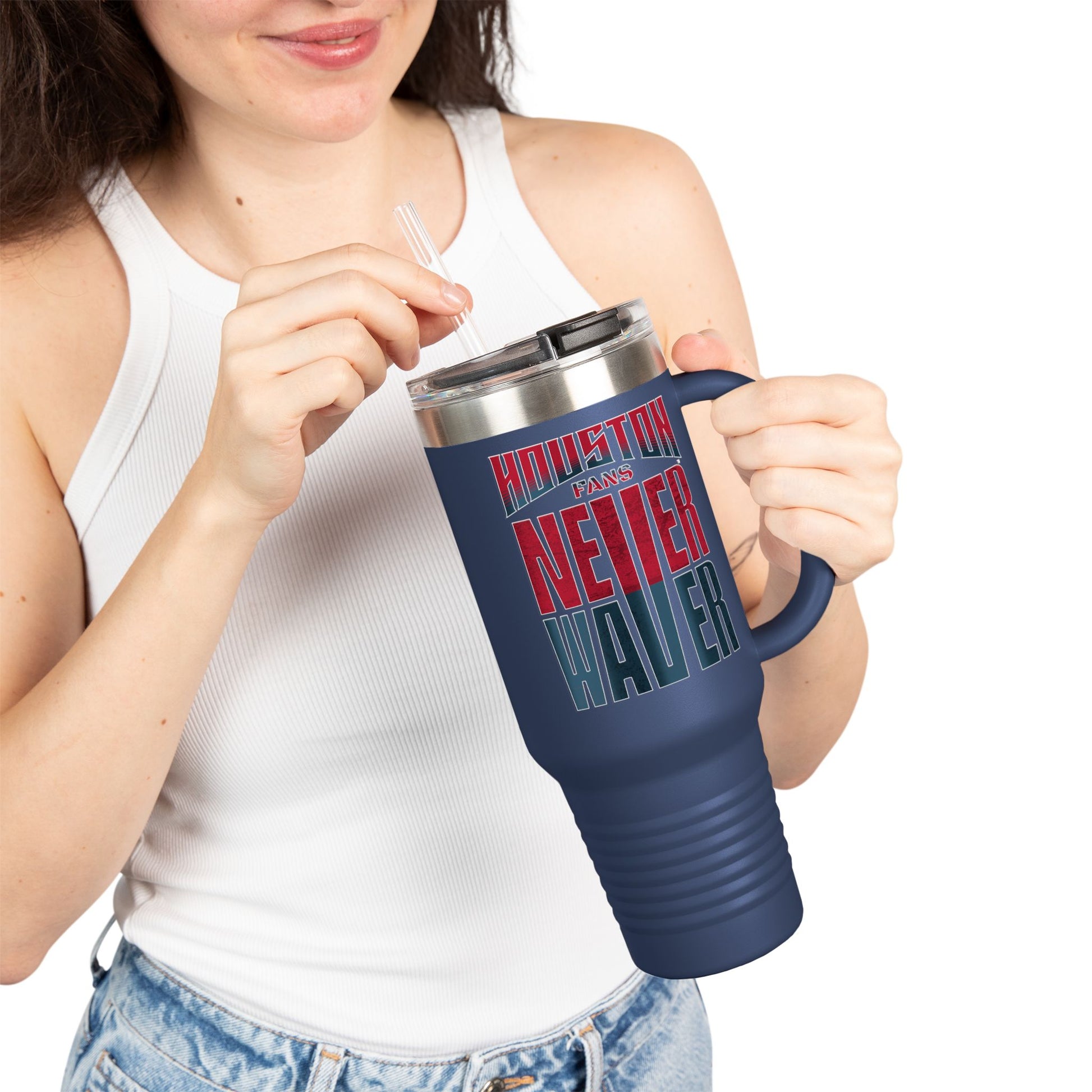 Houston Fans Never Waver Insulated Travel Mug, 40oz - Never Waver