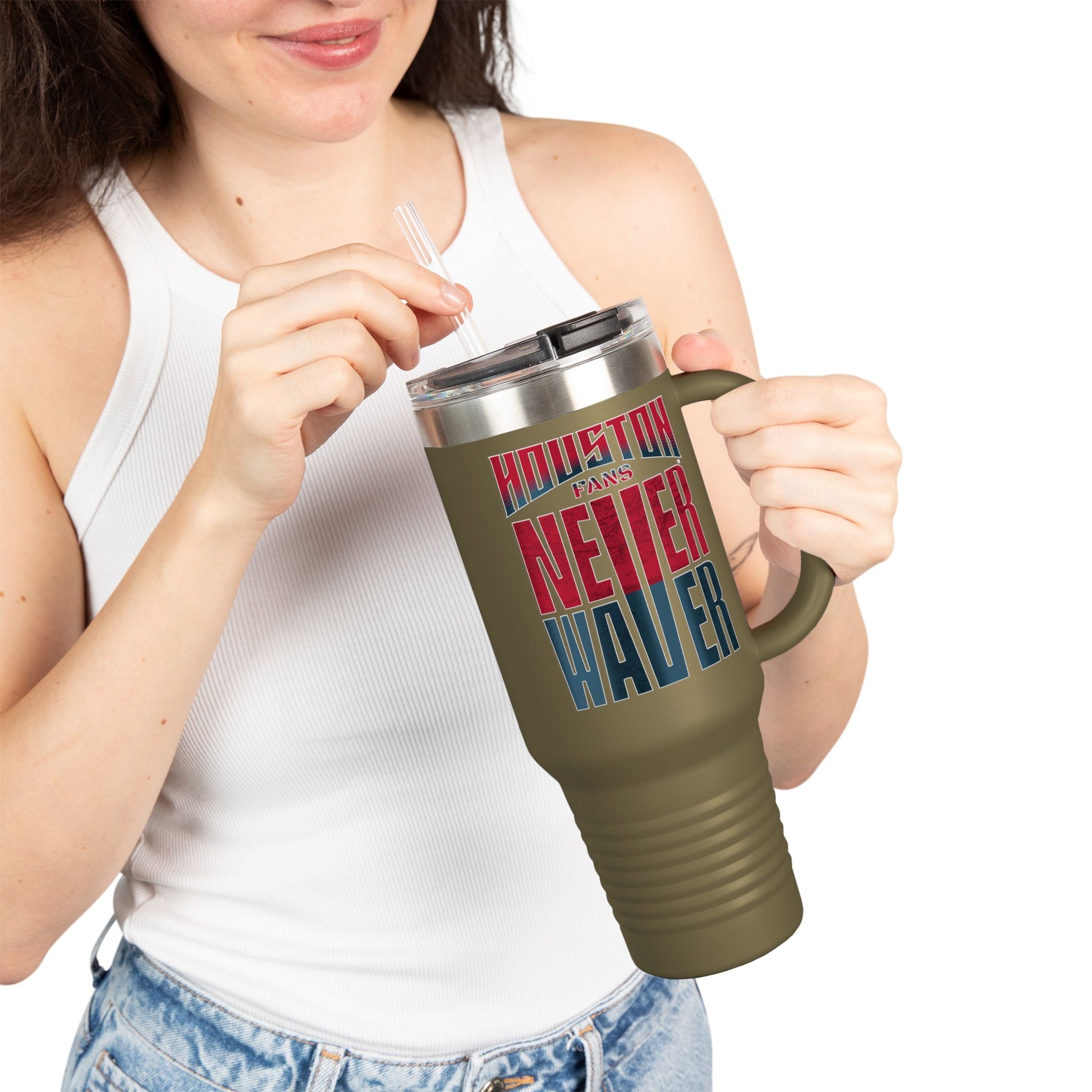 Houston Fans Never Waver Insulated Travel Mug, 40oz - Never Waver