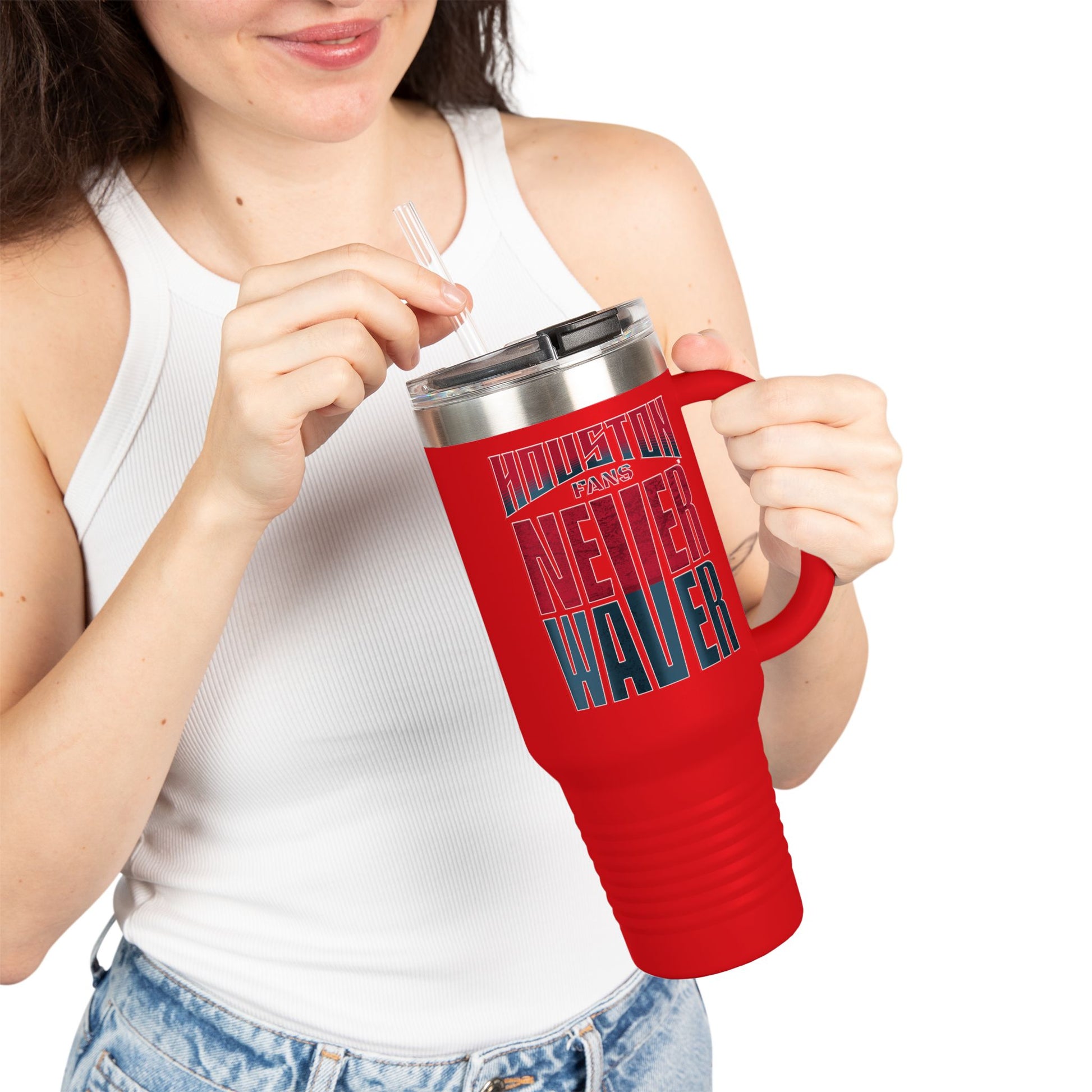 Houston Fans Never Waver Insulated Travel Mug, 40oz - Never Waver