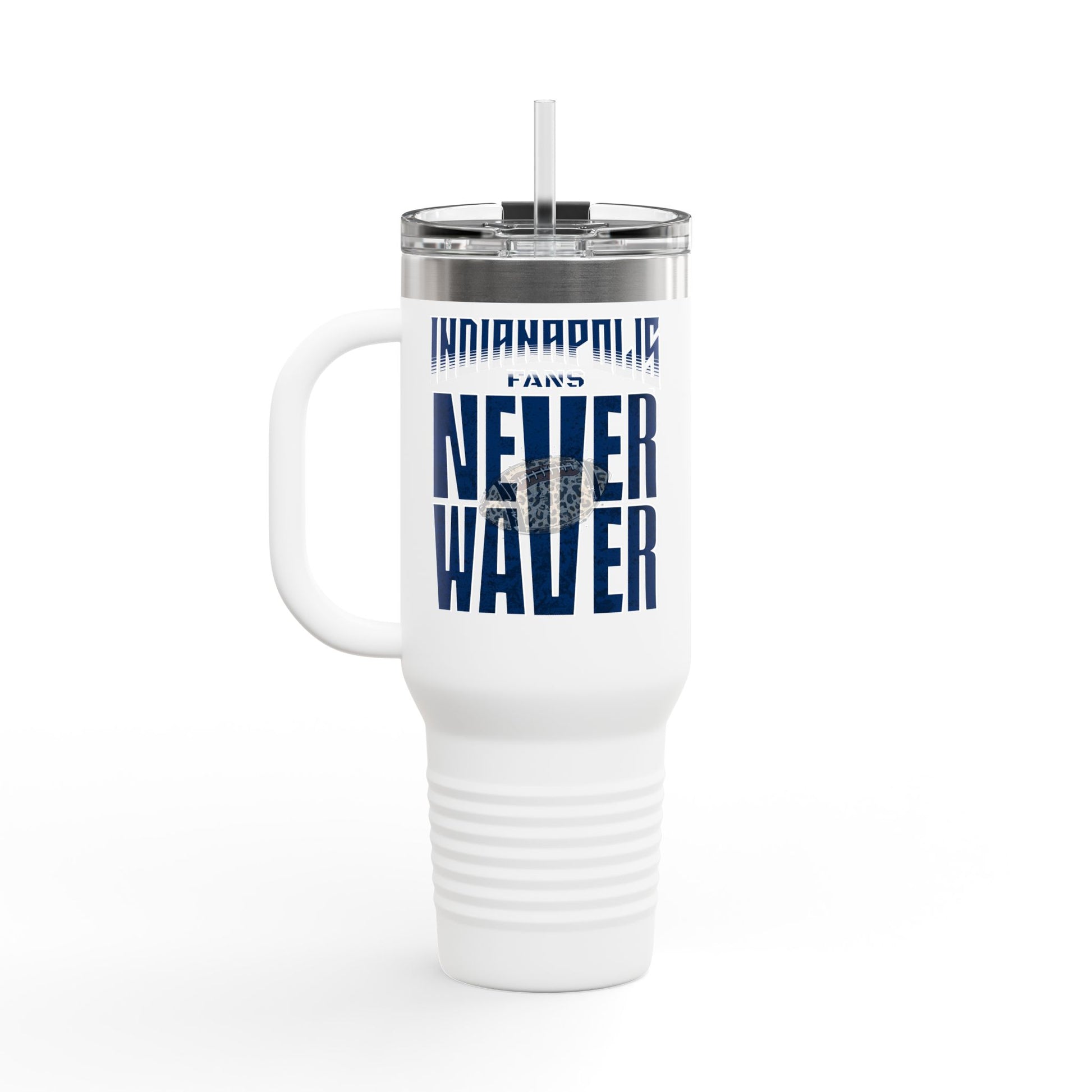 Indianapolis Fans Never Waver W-Leopard Football Insulated Travel Mug, 40oz - Never Waver