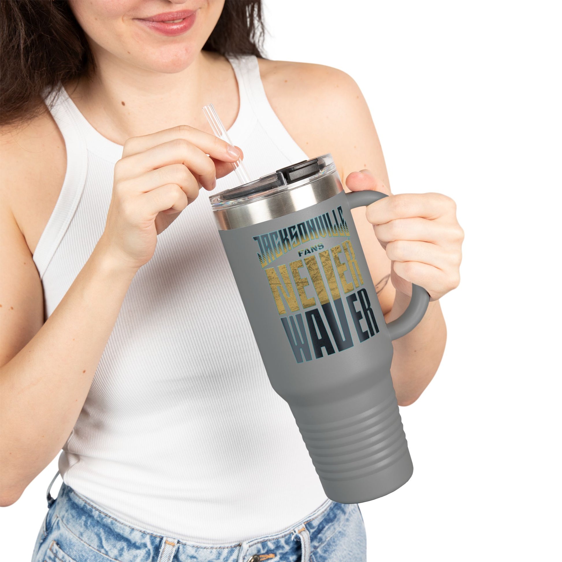 Jacksonville Fans Never Waver Insulated Travel Mug, 40oz - Never Waver