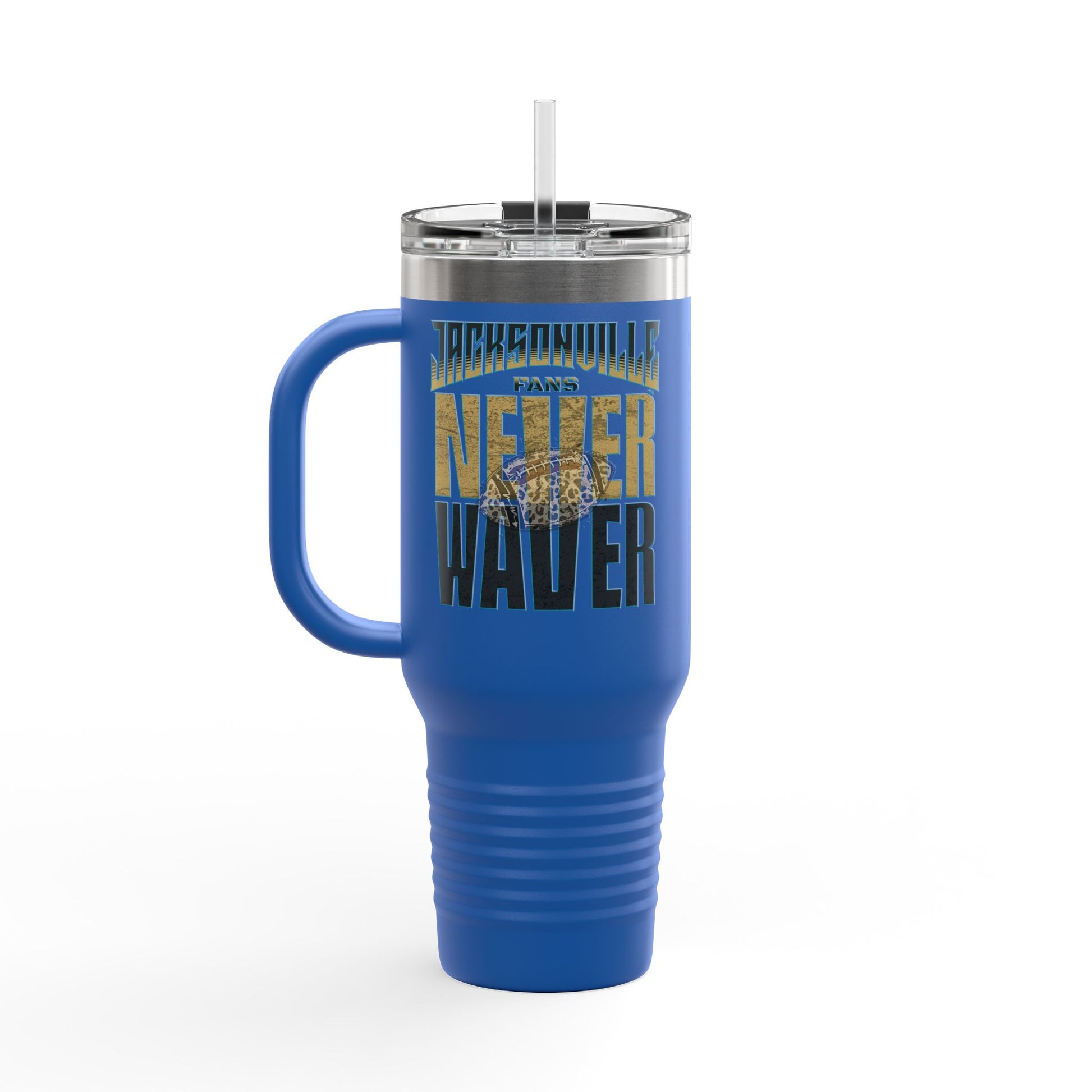 Jacksonville Fans Never Waver W-Leopard Football Insulated Travel Mug, 40oz - Never Waver