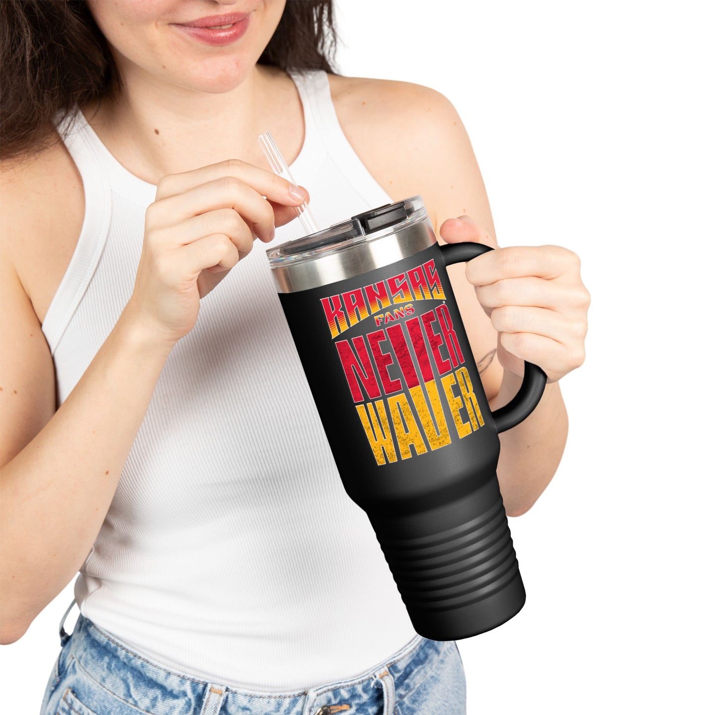 Kansas Fans Never Waver Insulated Travel Mug, 40oz - Never Waver