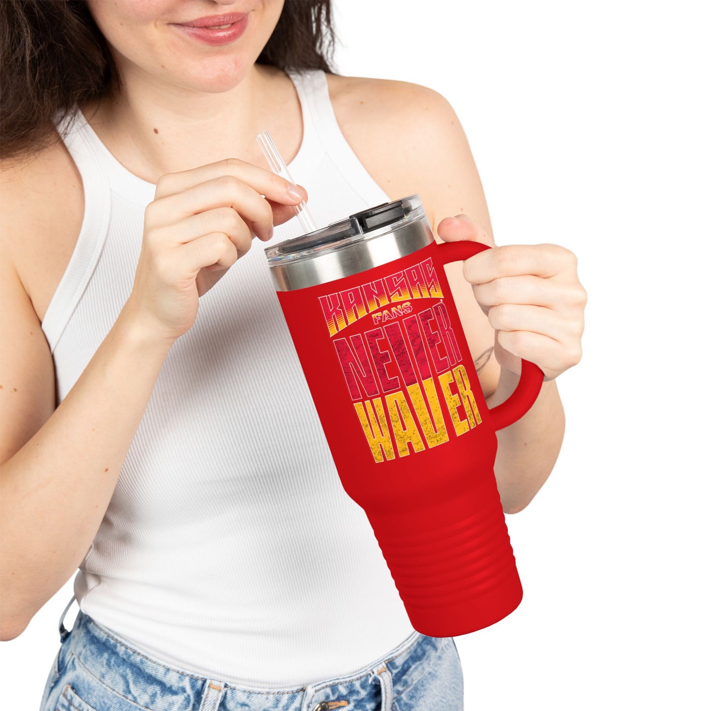 Kansas Fans Never Waver Insulated Travel Mug, 40oz - Never Waver