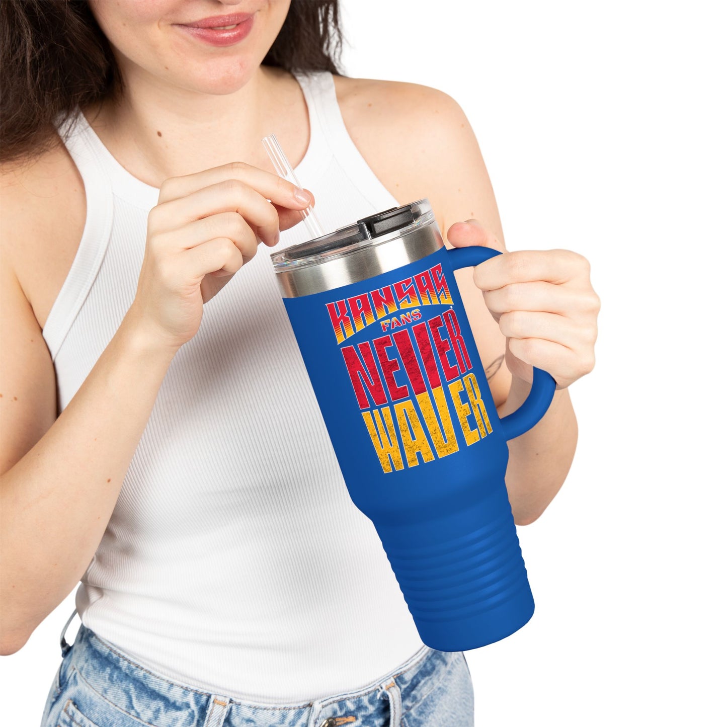 Kansas Fans Never Waver Insulated Travel Mug, 40oz - Never Waver