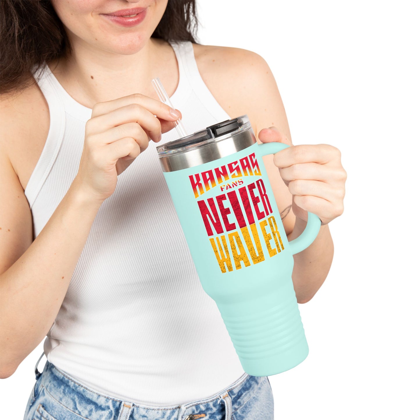 Kansas Fans Never Waver Insulated Travel Mug, 40oz - Never Waver
