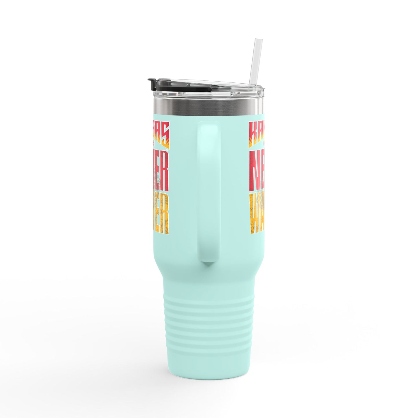 Kansas Fans Never Waver W-Leopard Football Insulated Travel Mug, 40oz - Never Waver