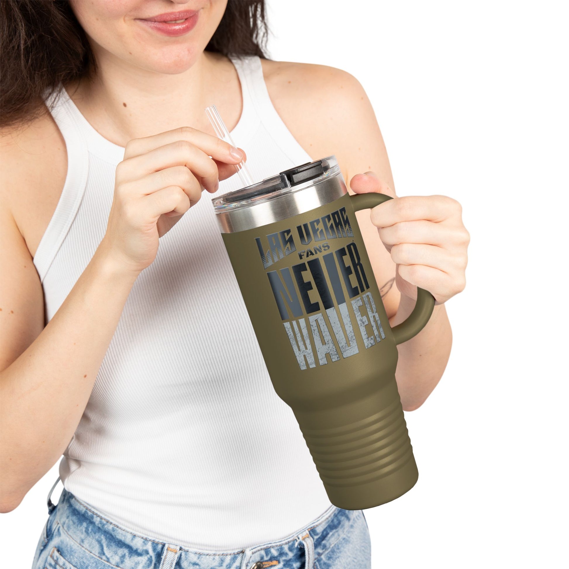 Las Vegas Fans Never Waver Insulated Travel Mug, 40oz - Never Waver