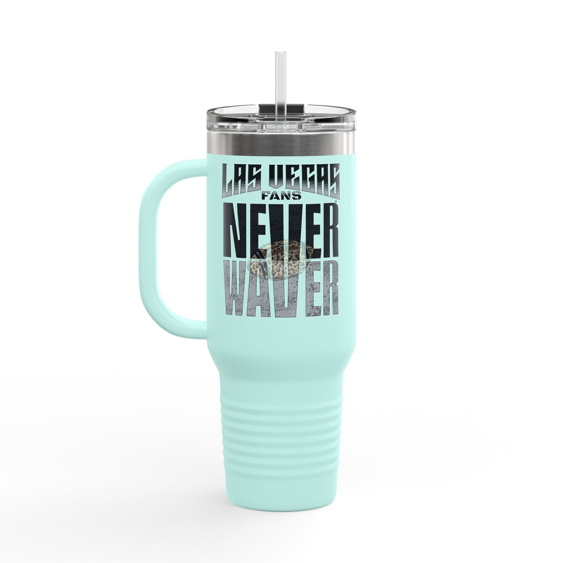 Las Vegas Fans Never Waver W-Leopard Football Insulated Travel Mug, 40oz - Never Waver