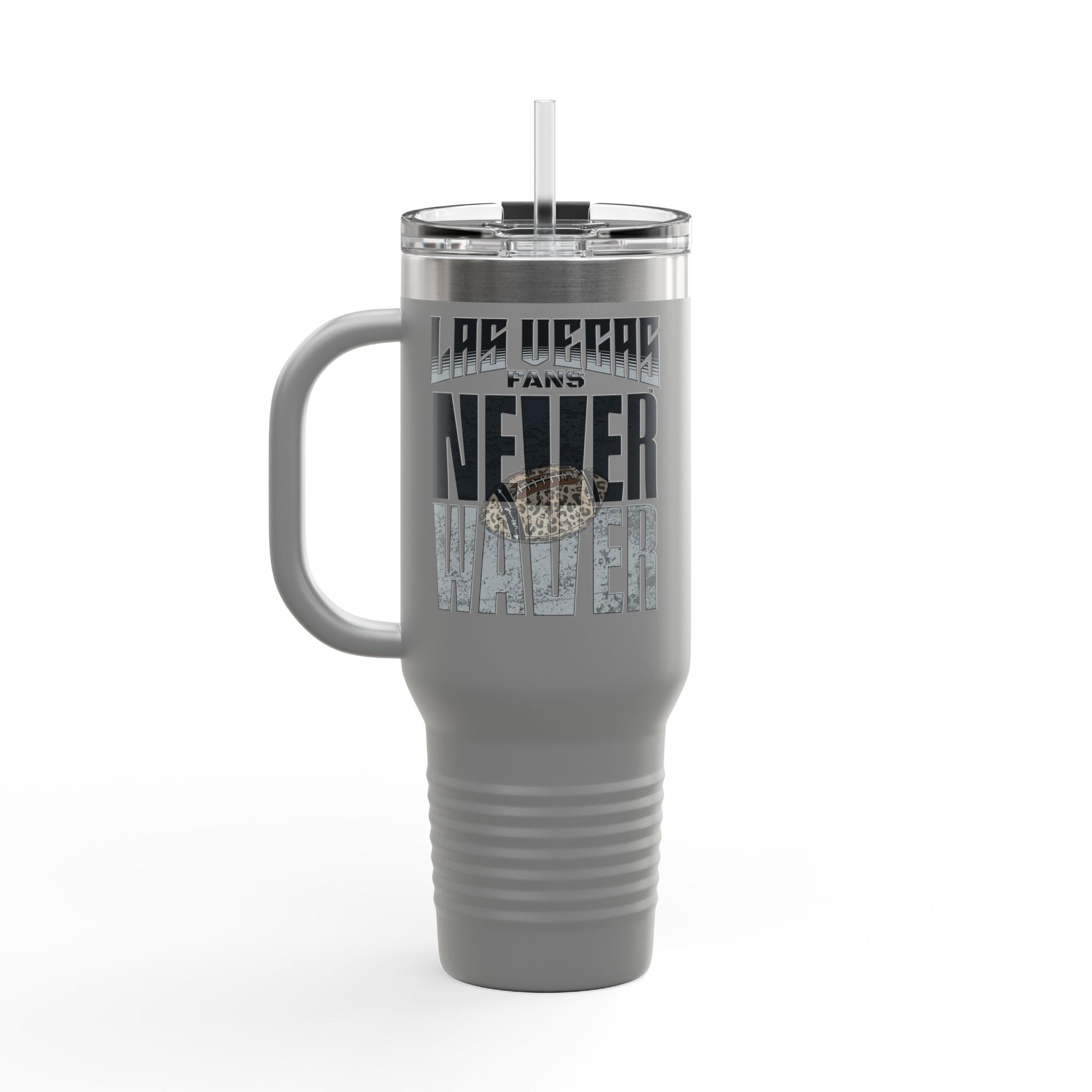 Las Vegas Fans Never Waver W-Leopard Football Insulated Travel Mug, 40oz - Never Waver