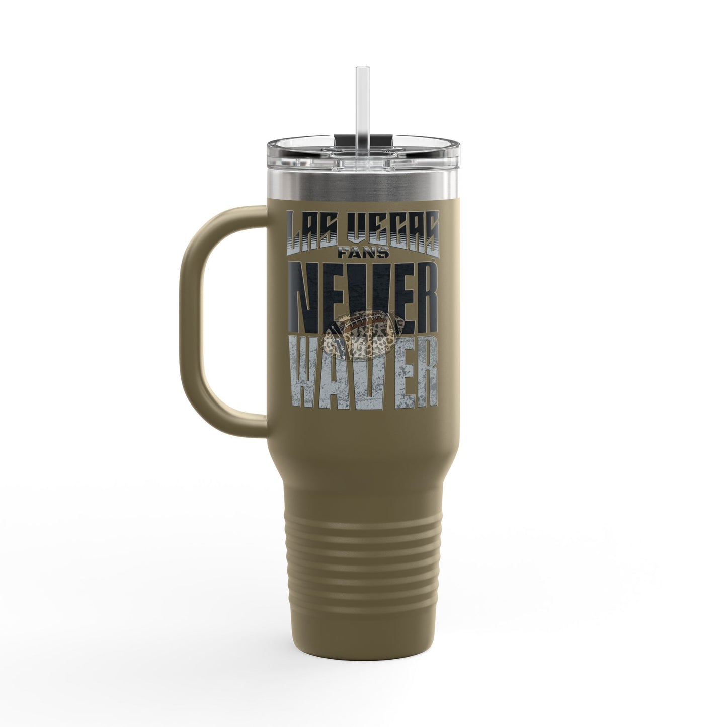 Las Vegas Fans Never Waver W-Leopard Football Insulated Travel Mug, 40oz - Never Waver