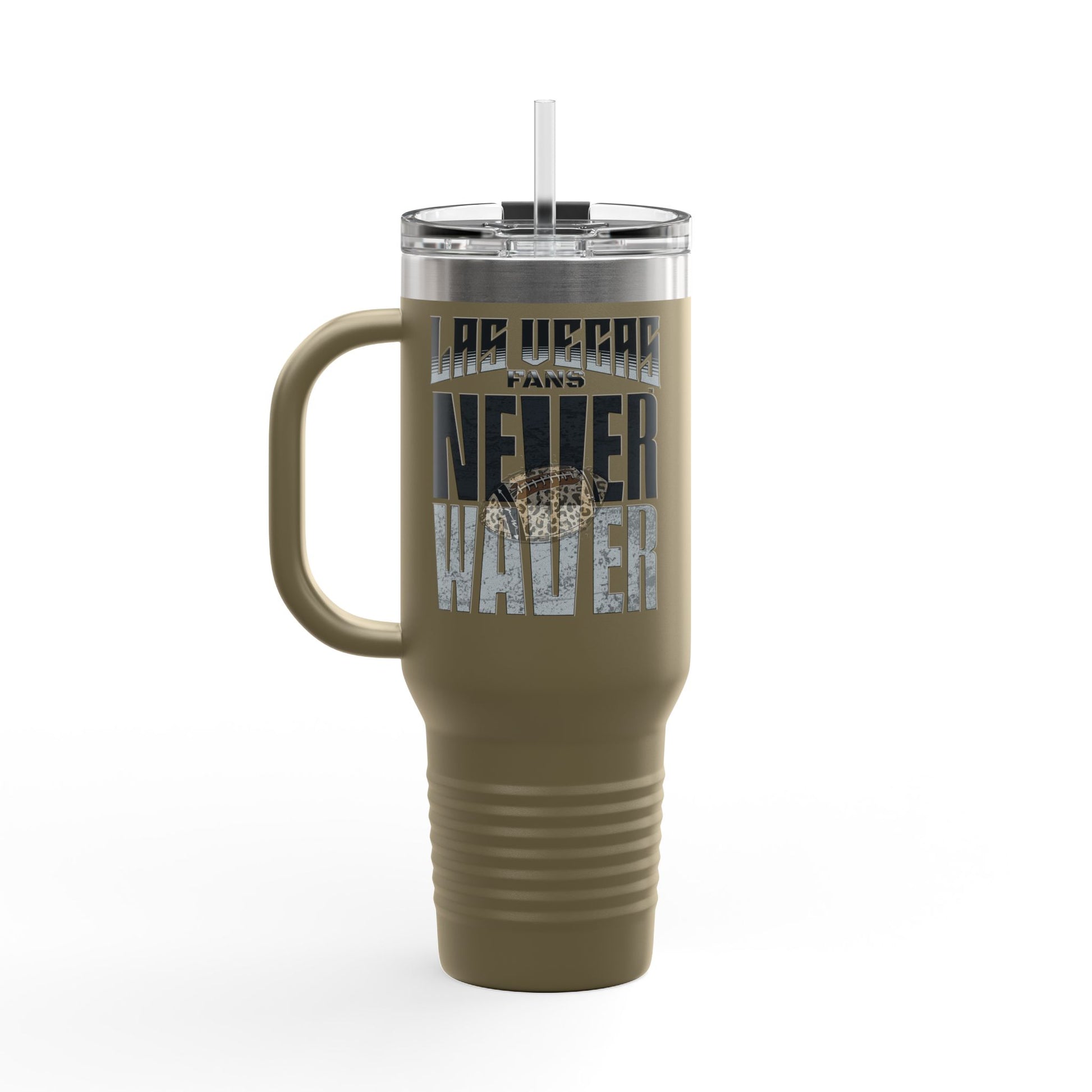 Las Vegas Fans Never Waver W-Leopard Football Insulated Travel Mug, 40oz - Never Waver