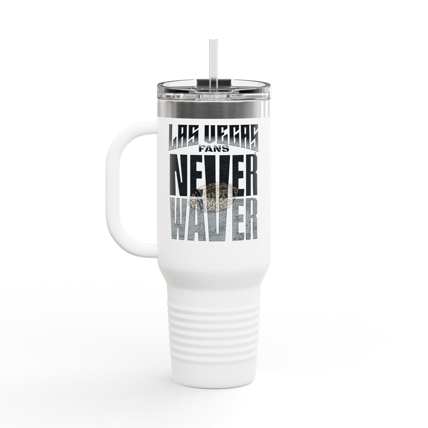 Las Vegas Fans Never Waver W-Leopard Football Insulated Travel Mug, 40oz - Never Waver