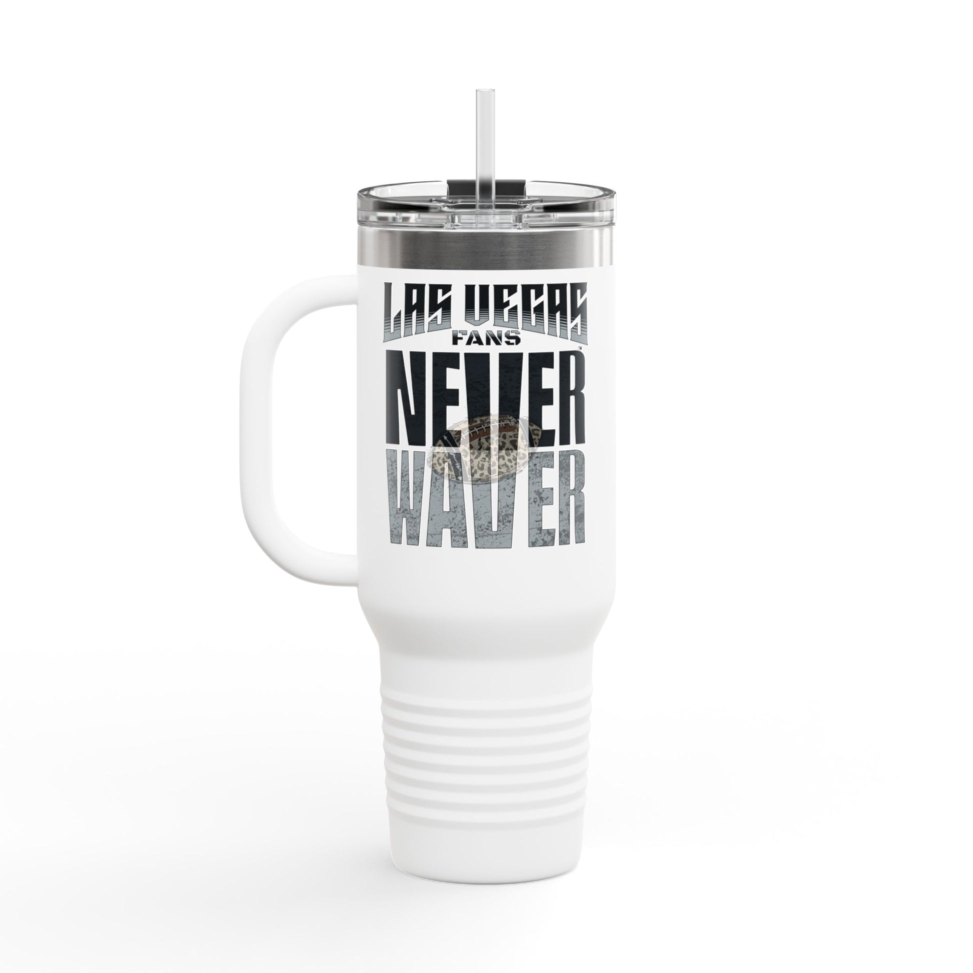 Las Vegas Fans Never Waver W-Leopard Football Insulated Travel Mug, 40oz - Never Waver