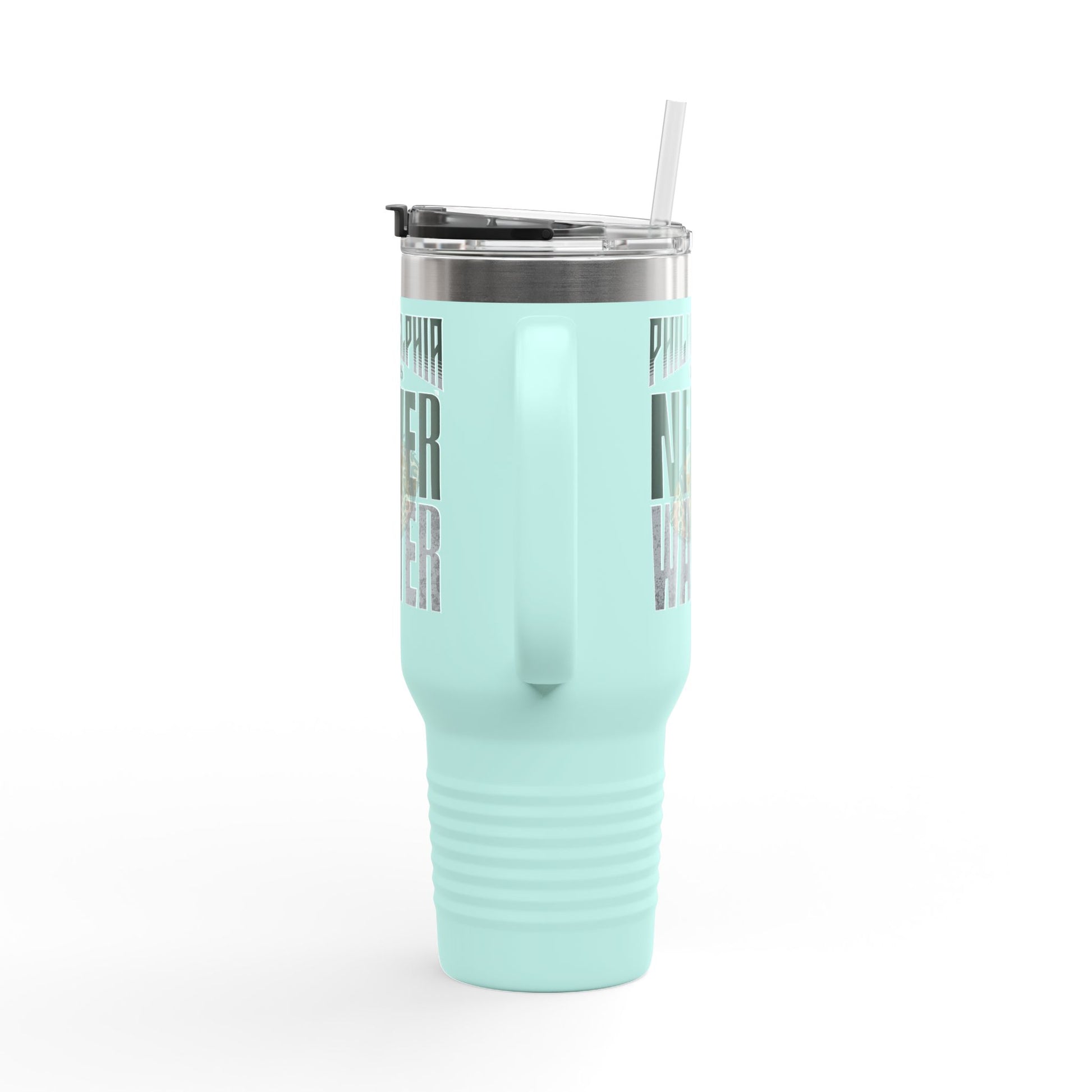 Leopard Football Insulated Travel Mug, 40oz - Philadelphia Fans Never Waver - Never Waver