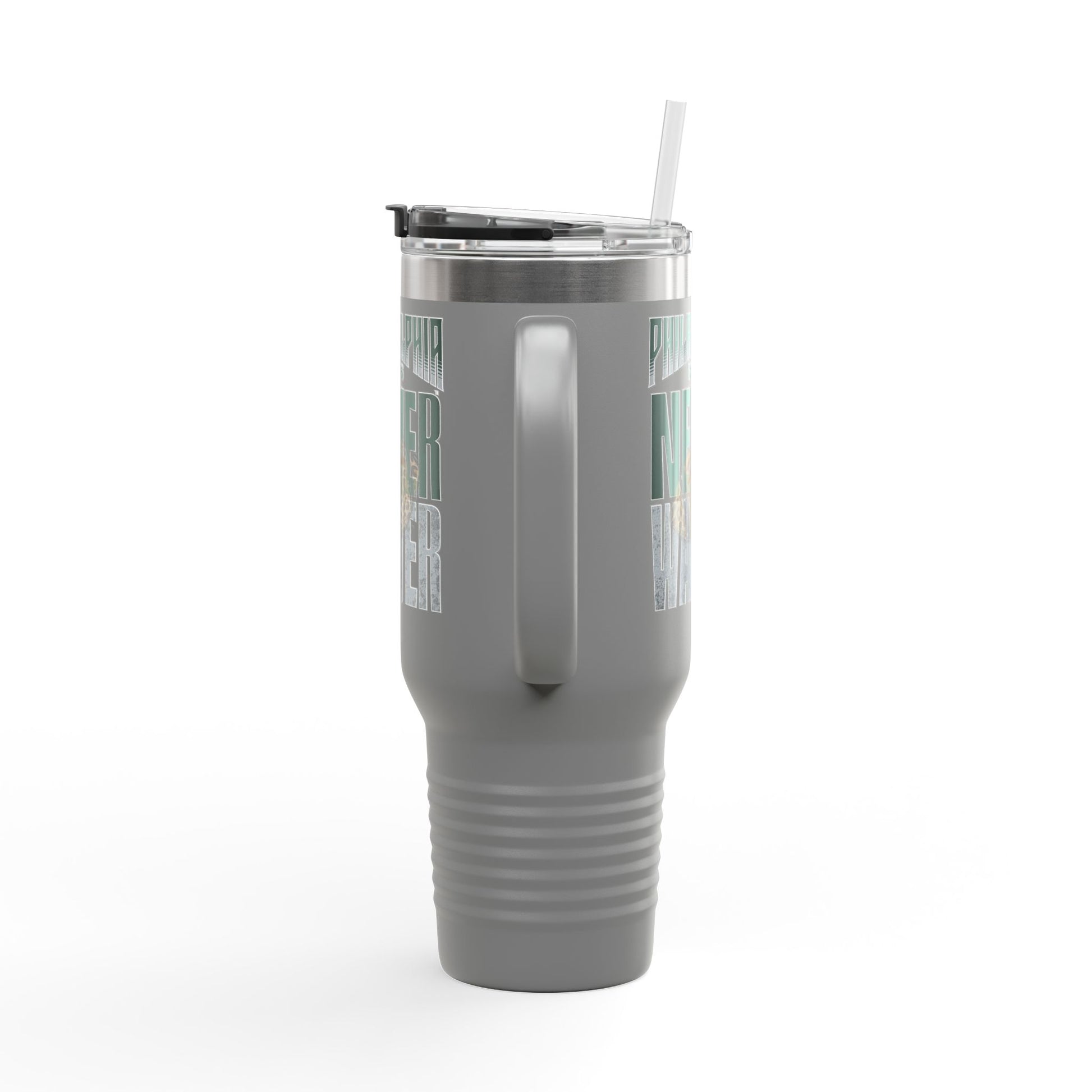 Leopard Football Insulated Travel Mug, 40oz - Philadelphia Fans Never Waver - Never Waver