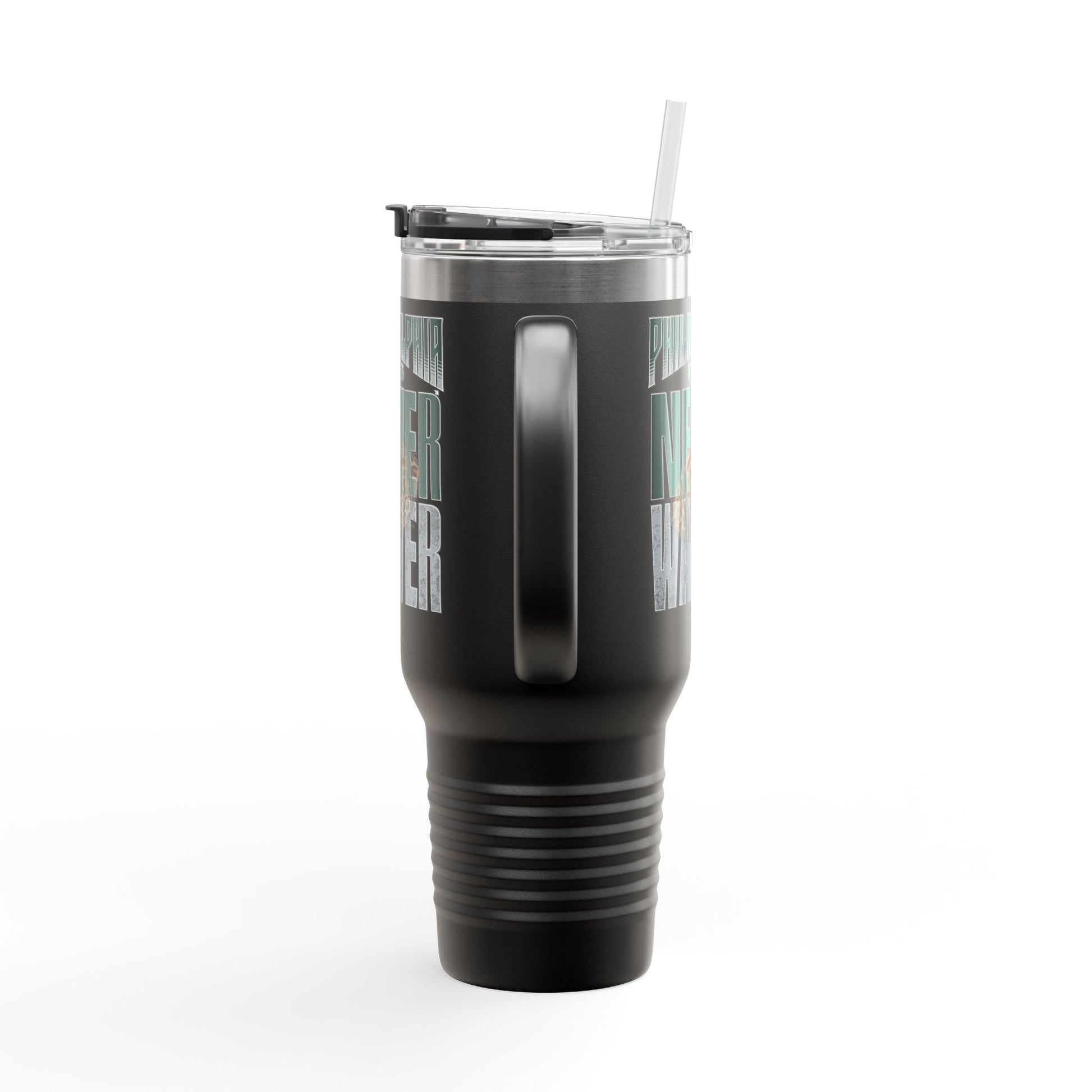 Leopard Football Insulated Travel Mug, 40oz - Philadelphia Fans Never Waver - Never Waver