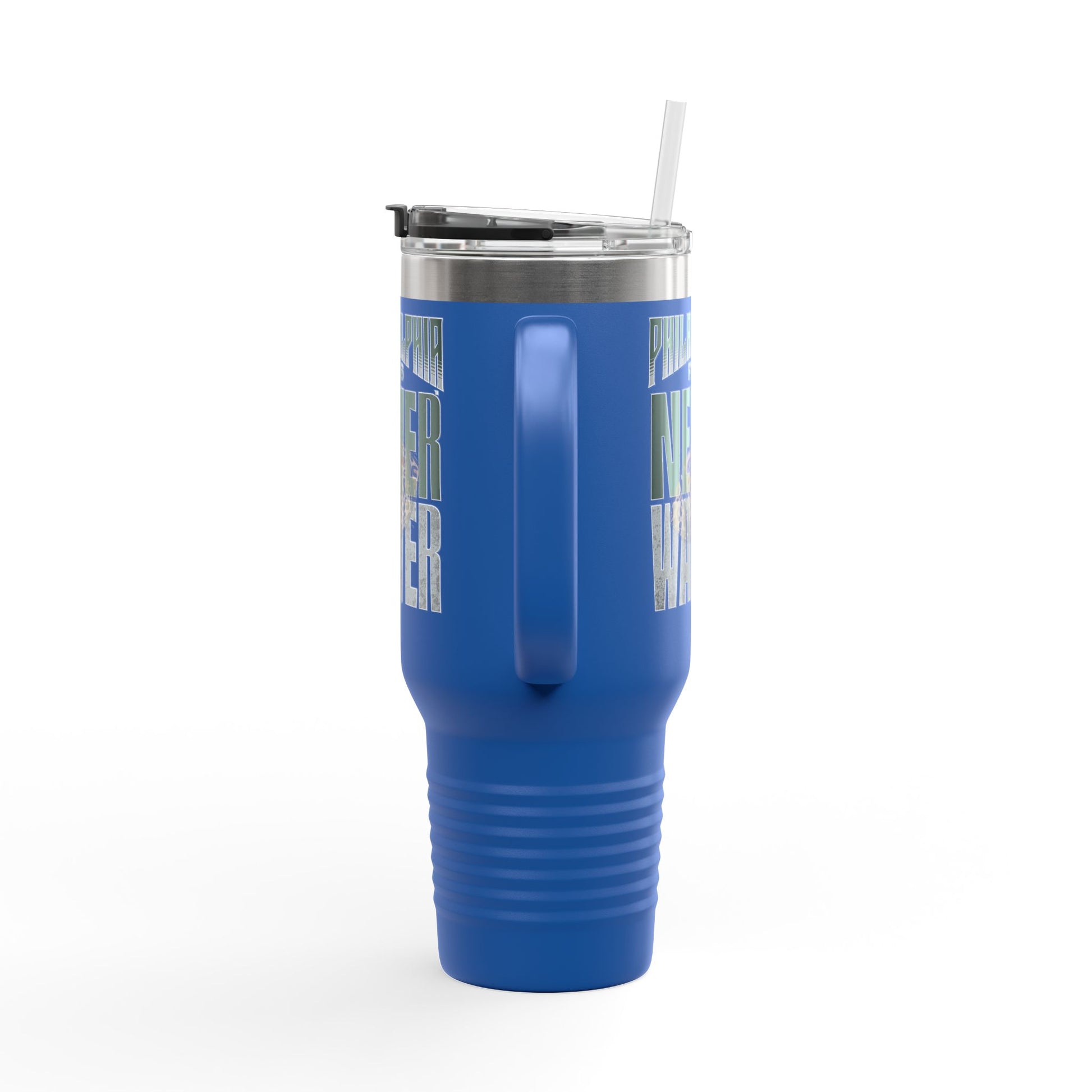 Leopard Football Insulated Travel Mug, 40oz - Philadelphia Fans Never Waver - Never Waver