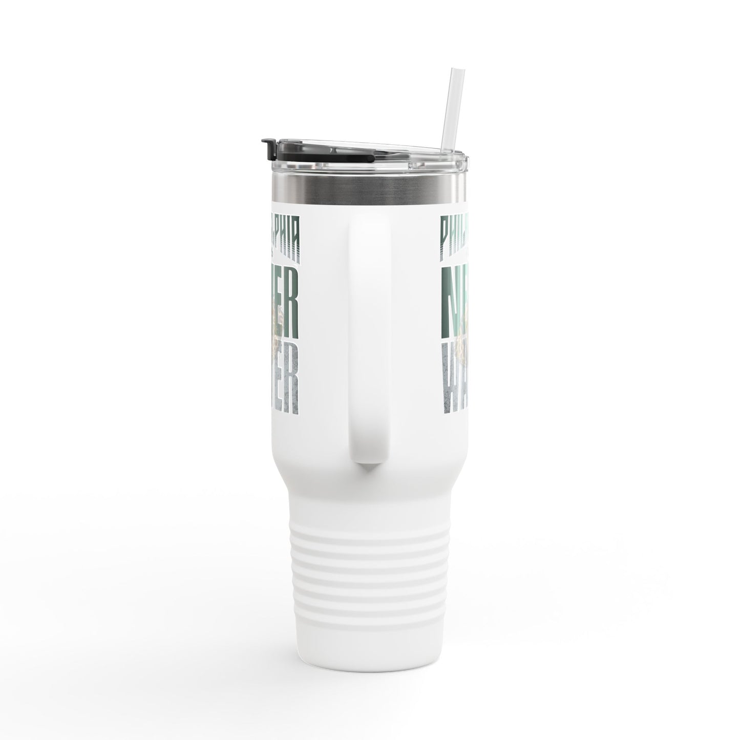 Leopard Football Insulated Travel Mug, 40oz - Philadelphia Fans Never Waver - Never Waver