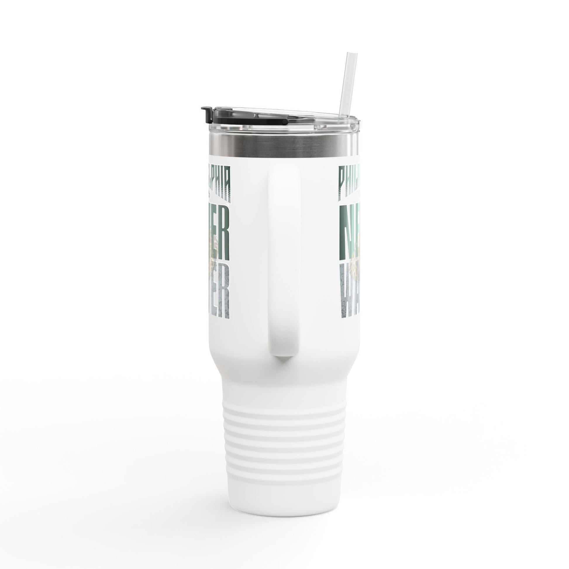 Leopard Football Insulated Travel Mug, 40oz - Philadelphia Fans Never Waver - Never Waver