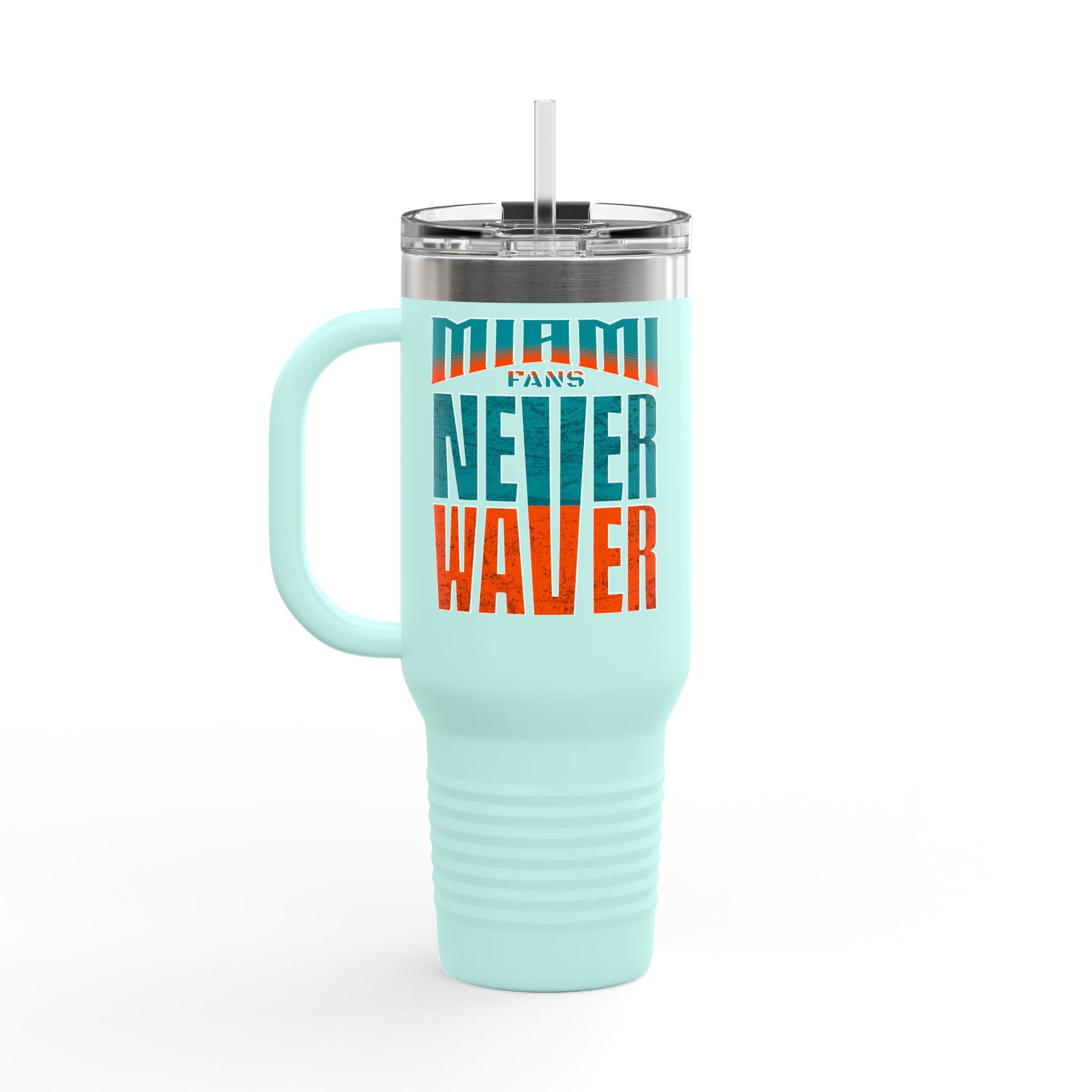 Miami Fans Never Waver Insulated Travel Mug, 40oz - Never Waver