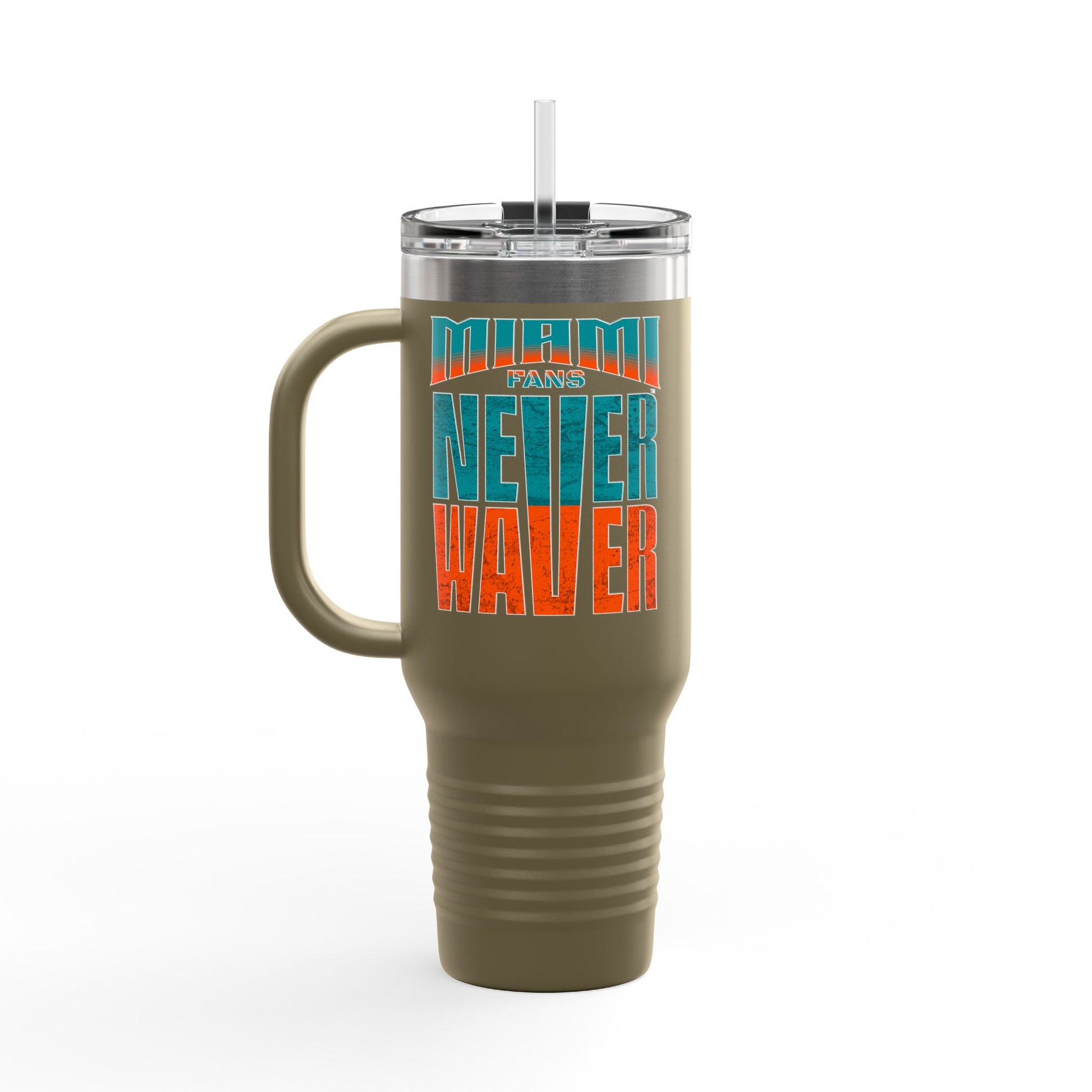 Miami Fans Never Waver Insulated Travel Mug, 40oz - Never Waver