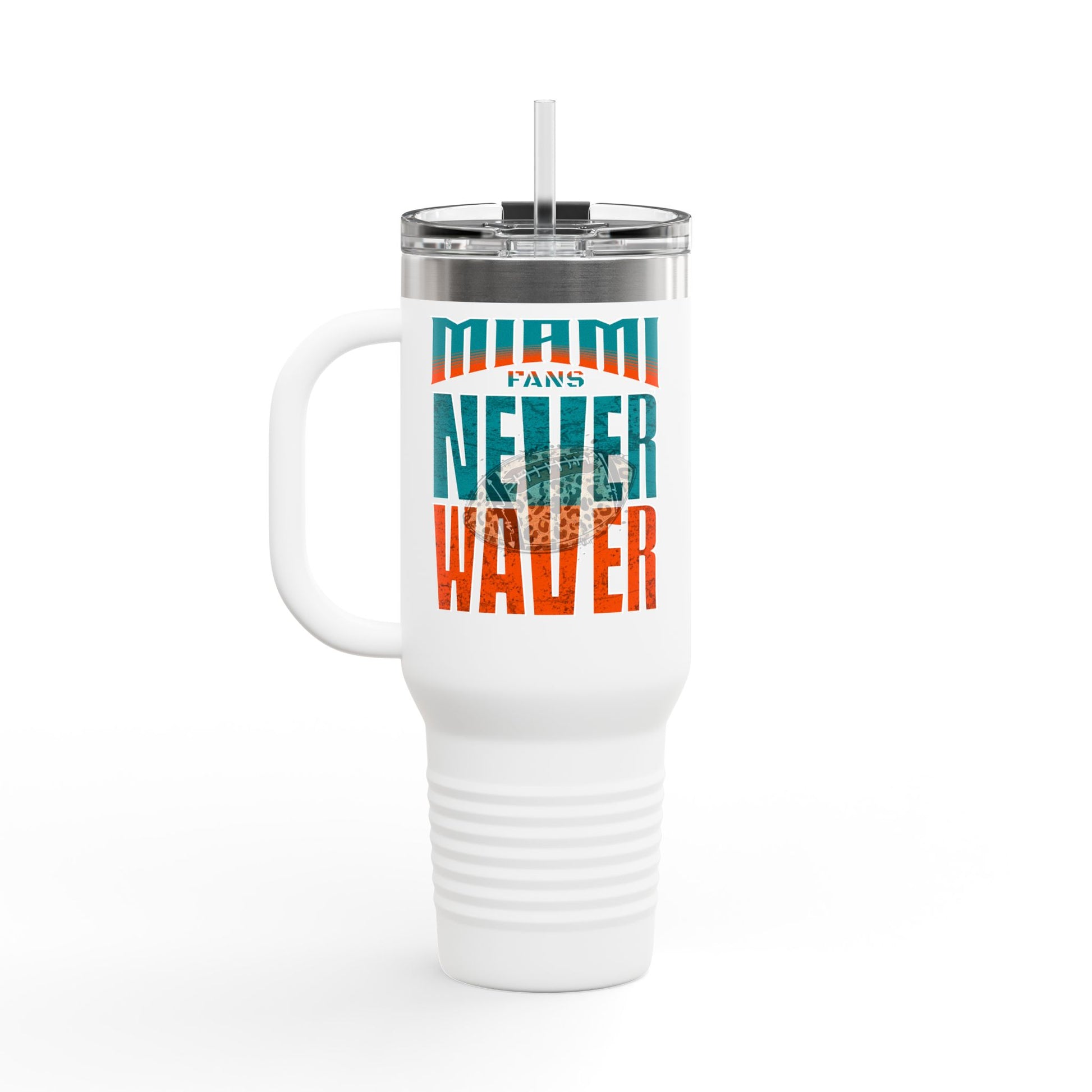 Miami Fans Never Waver W-Leopard Football Insulated Travel Mug, 40oz - Never Waver