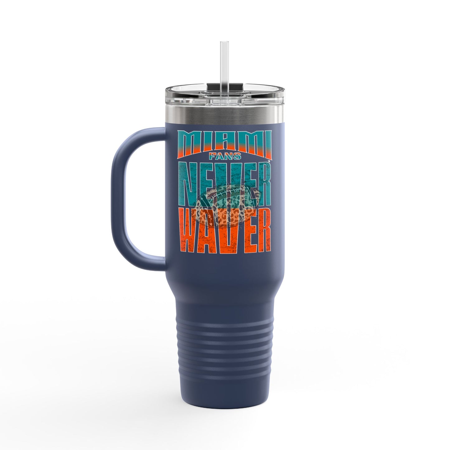 Miami Fans Never Waver W-Leopard Football Insulated Travel Mug, 40oz - Never Waver