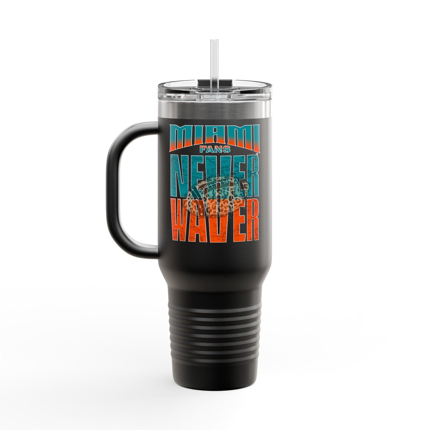 Miami Fans Never Waver W-Leopard Football Insulated Travel Mug, 40oz - Never Waver