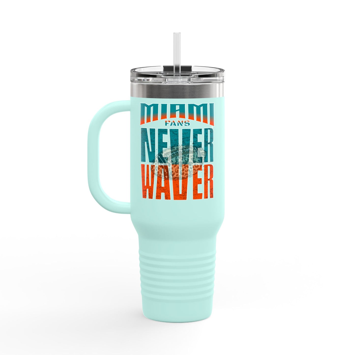 Miami Fans Never Waver W-Leopard Football Insulated Travel Mug, 40oz - Never Waver