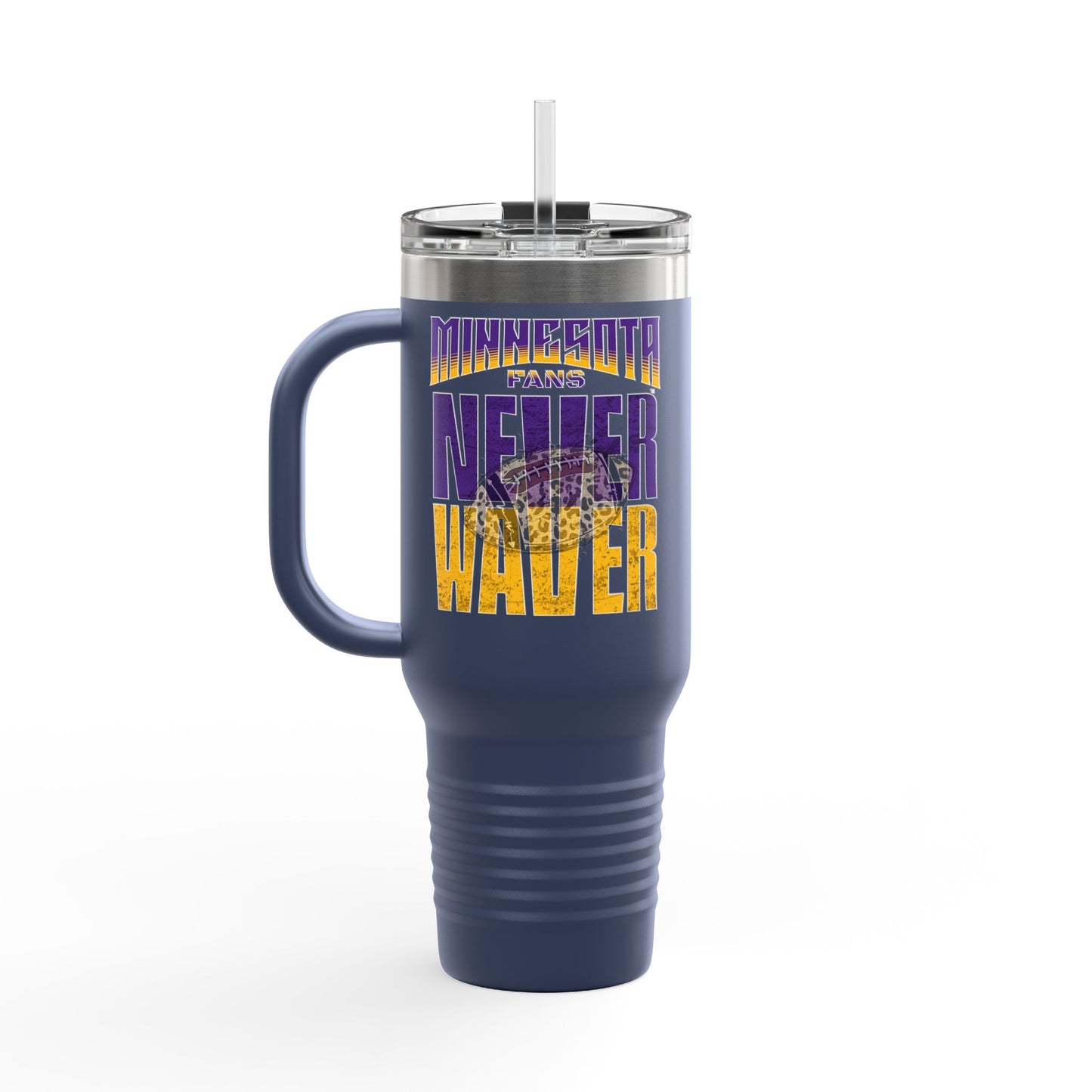 Minnesota Never Waver W-Leopard Football Insulated Travel Mug, 40oz - Never Waver