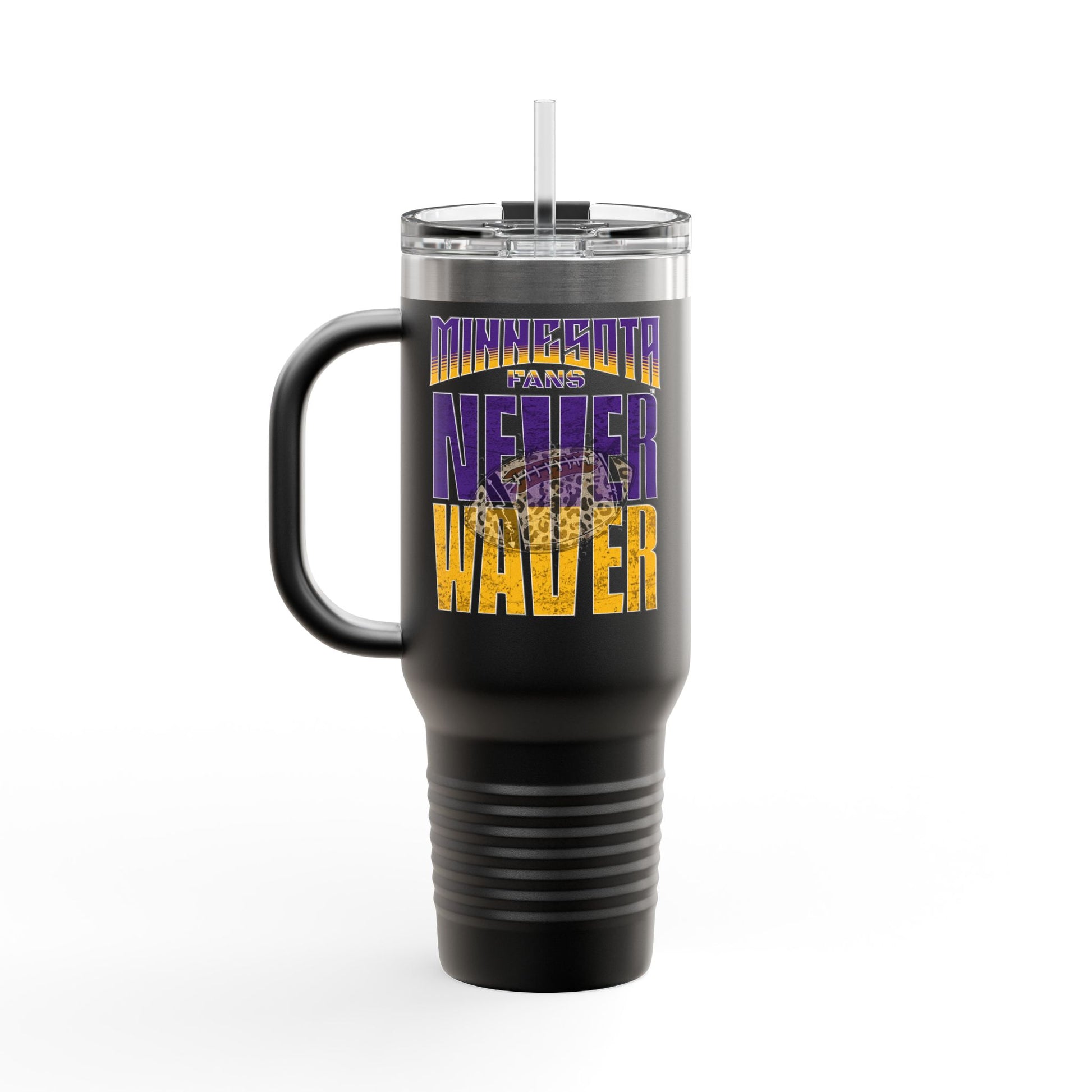 Minnesota Never Waver W-Leopard Football Insulated Travel Mug, 40oz - Never Waver