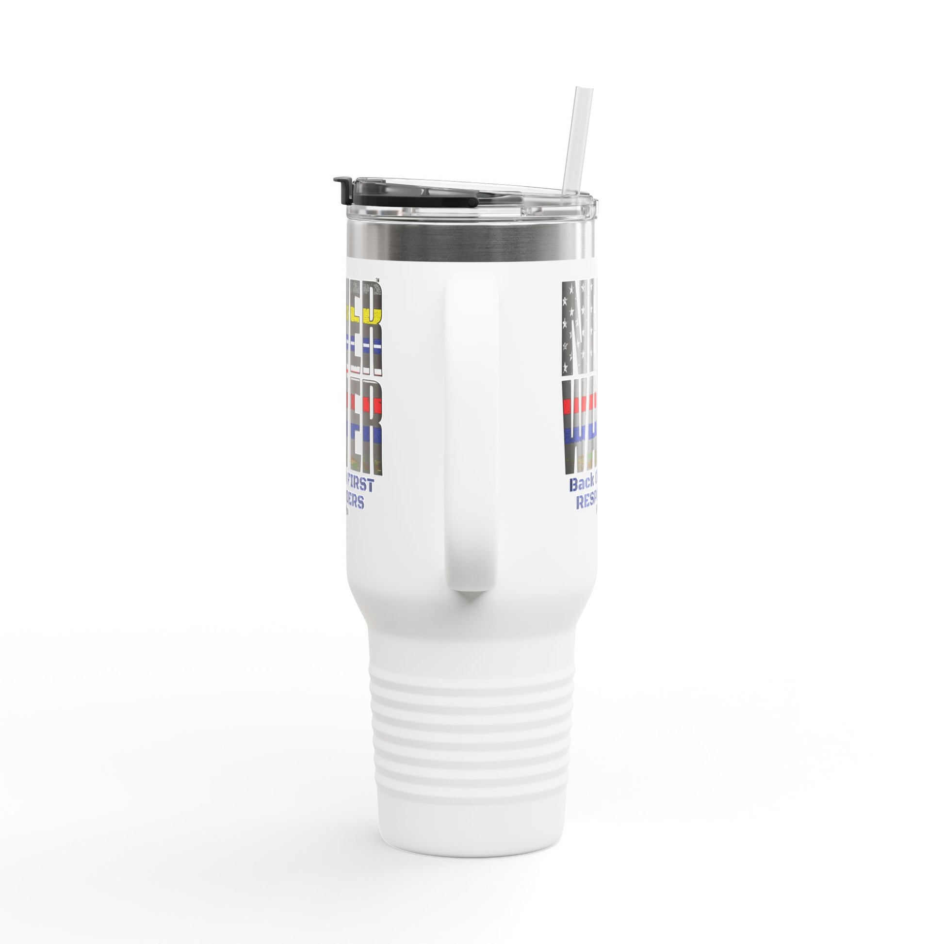 Never Waver Always Back Our First Responders Insulated Travel Mug, 40oz - Never Waver