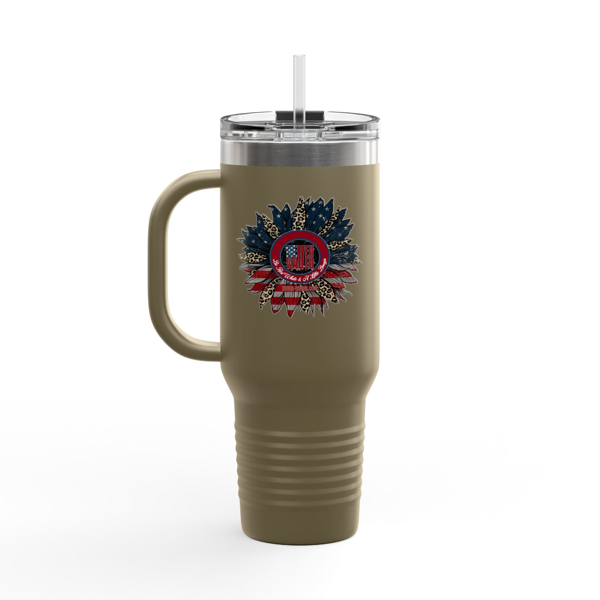 Never Waver Be Red Withe And A Little Bougie  Insulated Travel Mug, 40oz - Never Waver