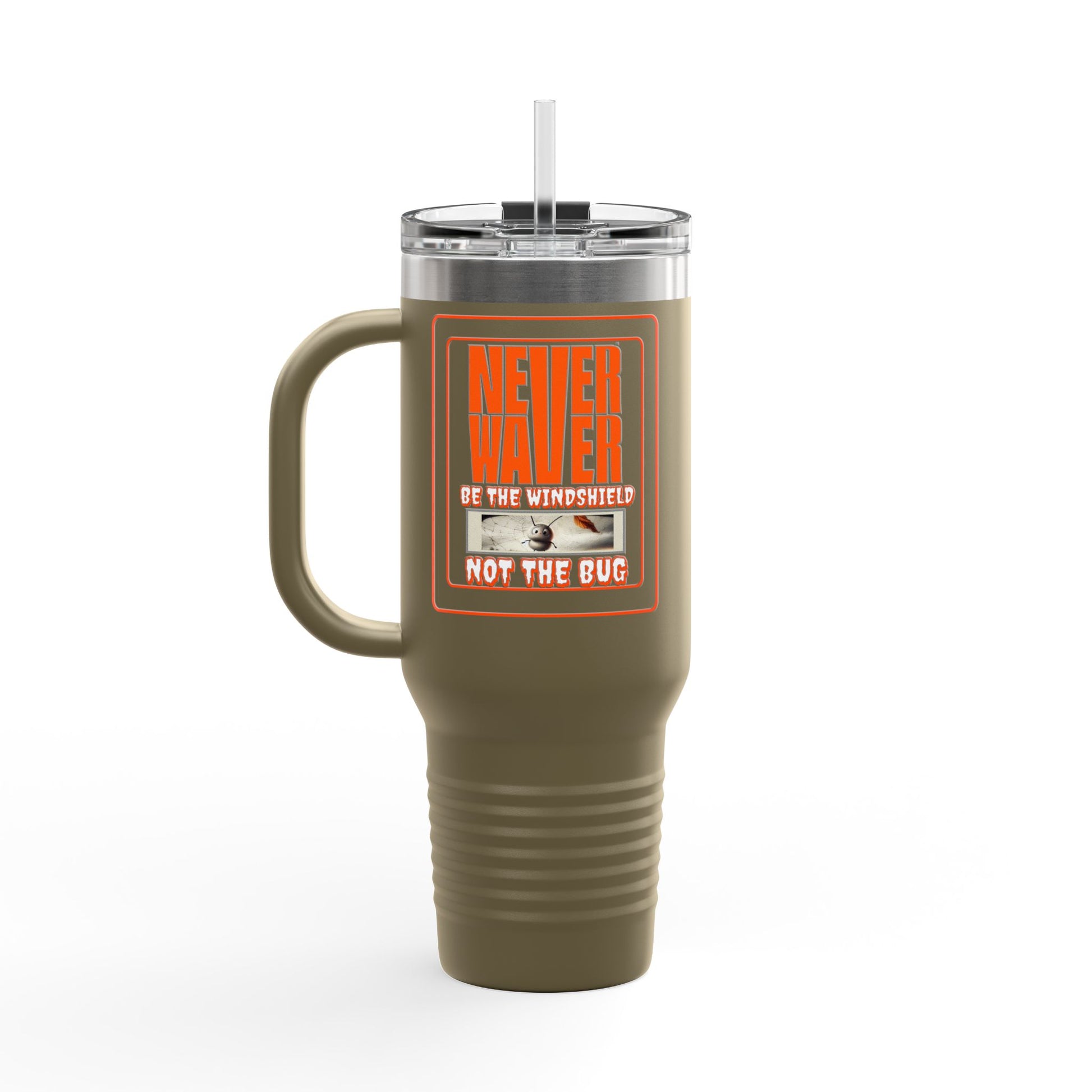 Never Waver be the Windshield  Insulated Travel Mug, 40oz - Never Waver