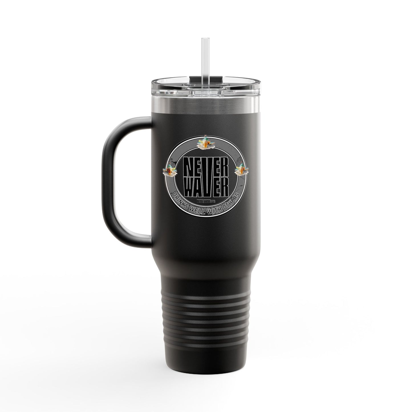 Never Waver Drinks Well With Others Insulated Travel Mug, 40oz - Never Waver