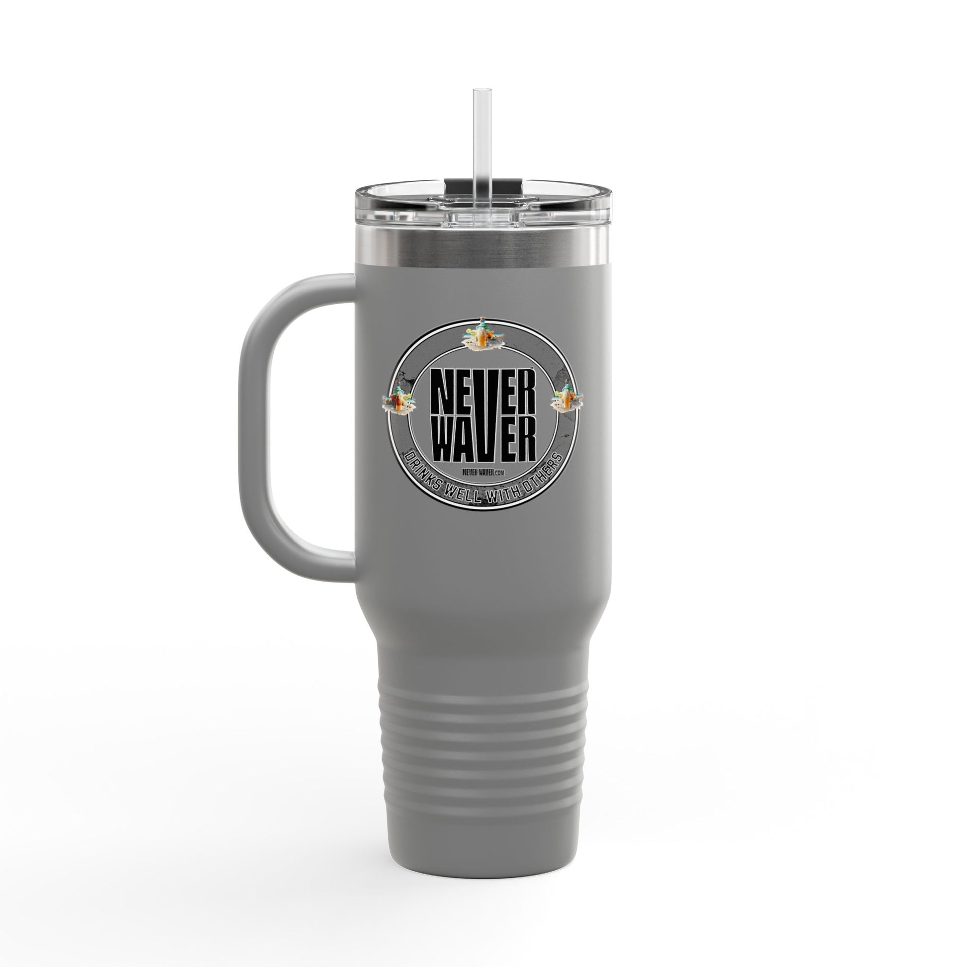 Never Waver Drinks Well With Others Insulated Travel Mug, 40oz - Never Waver