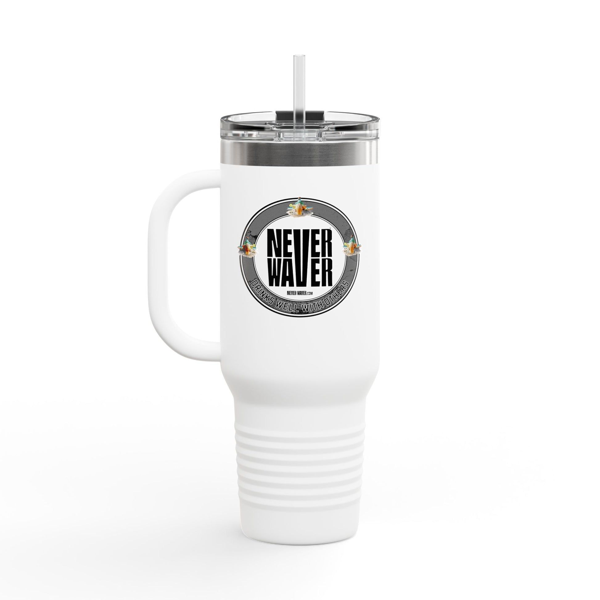 Never Waver Drinks Well With Others Insulated Travel Mug, 40oz - Never Waver